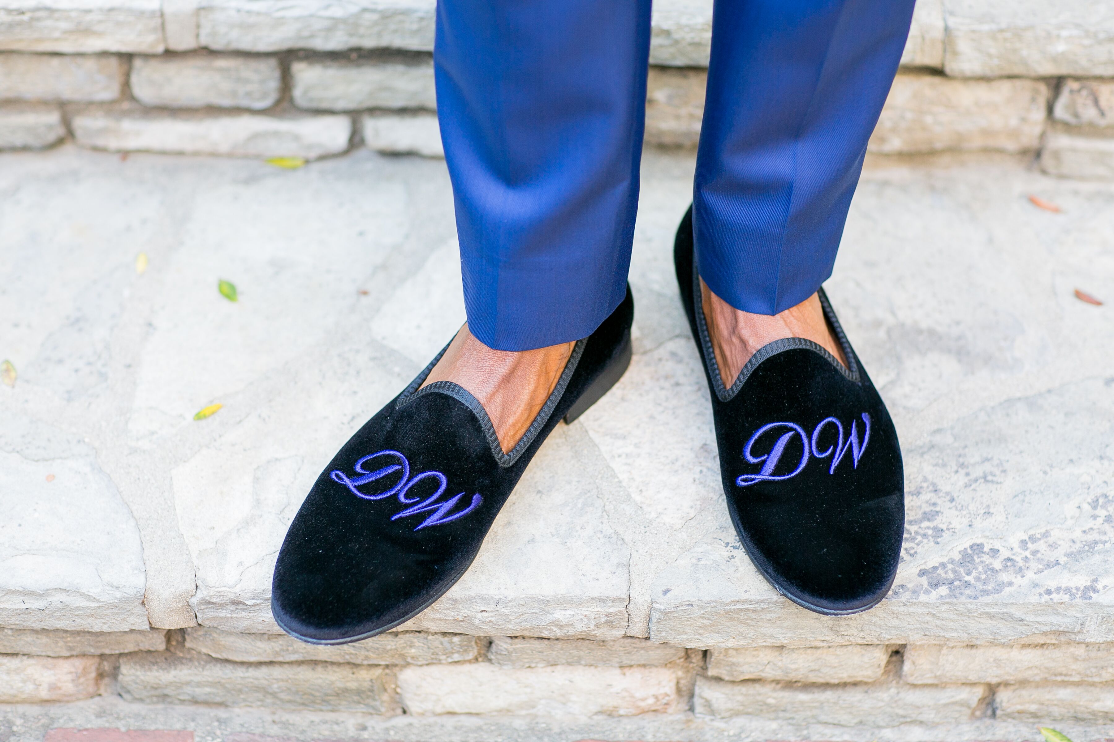 Monogrammed Velvet Loafers 1224