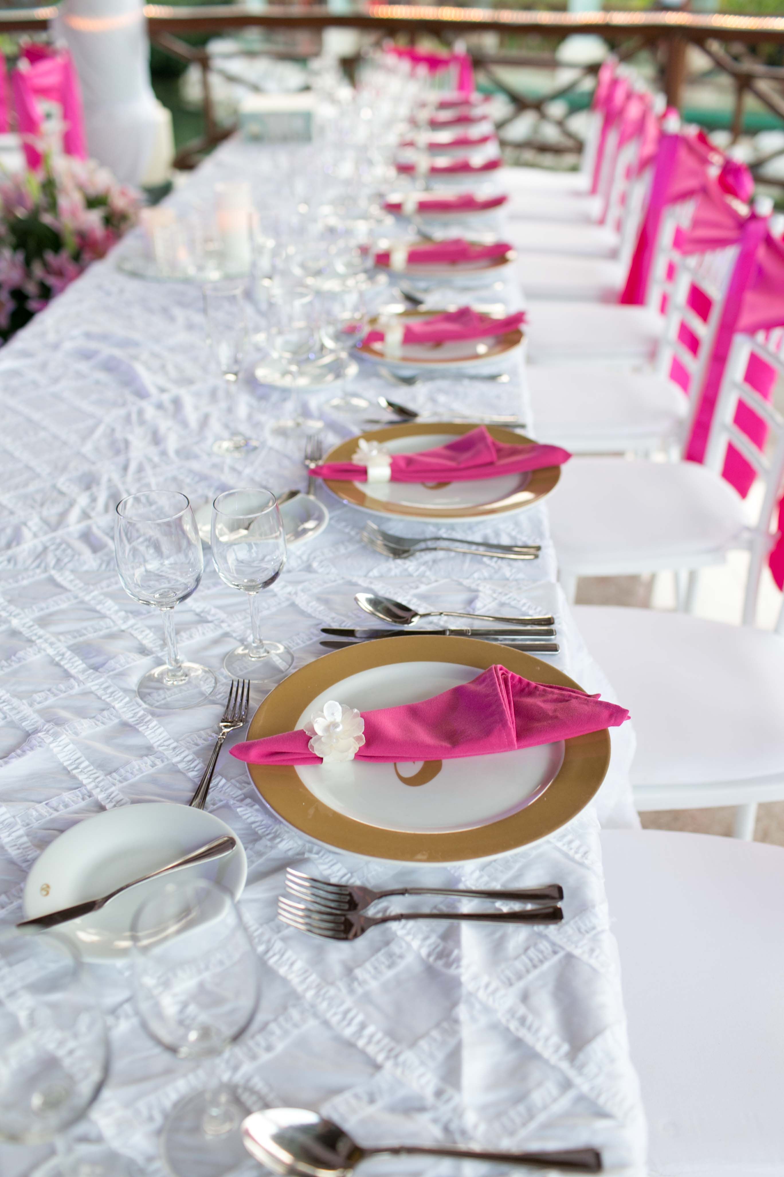 Floral Napkin Rings and Gold China