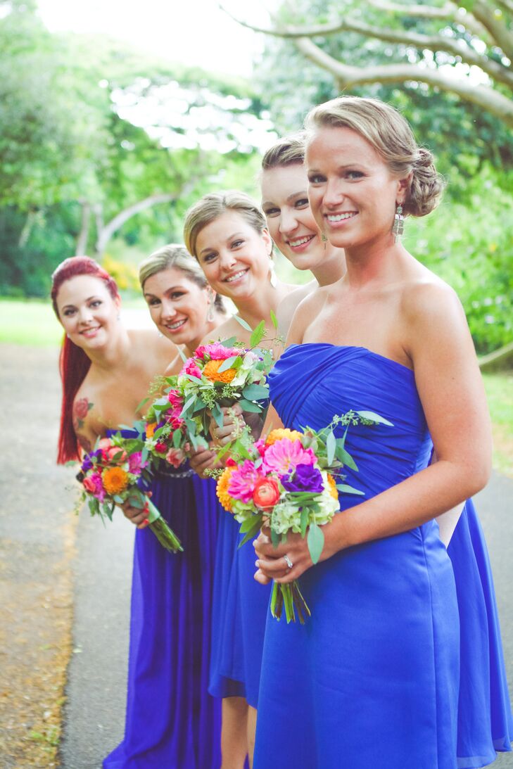  Bright  Blue  Strapless Bridesmaid  Dresses  and Colorful 