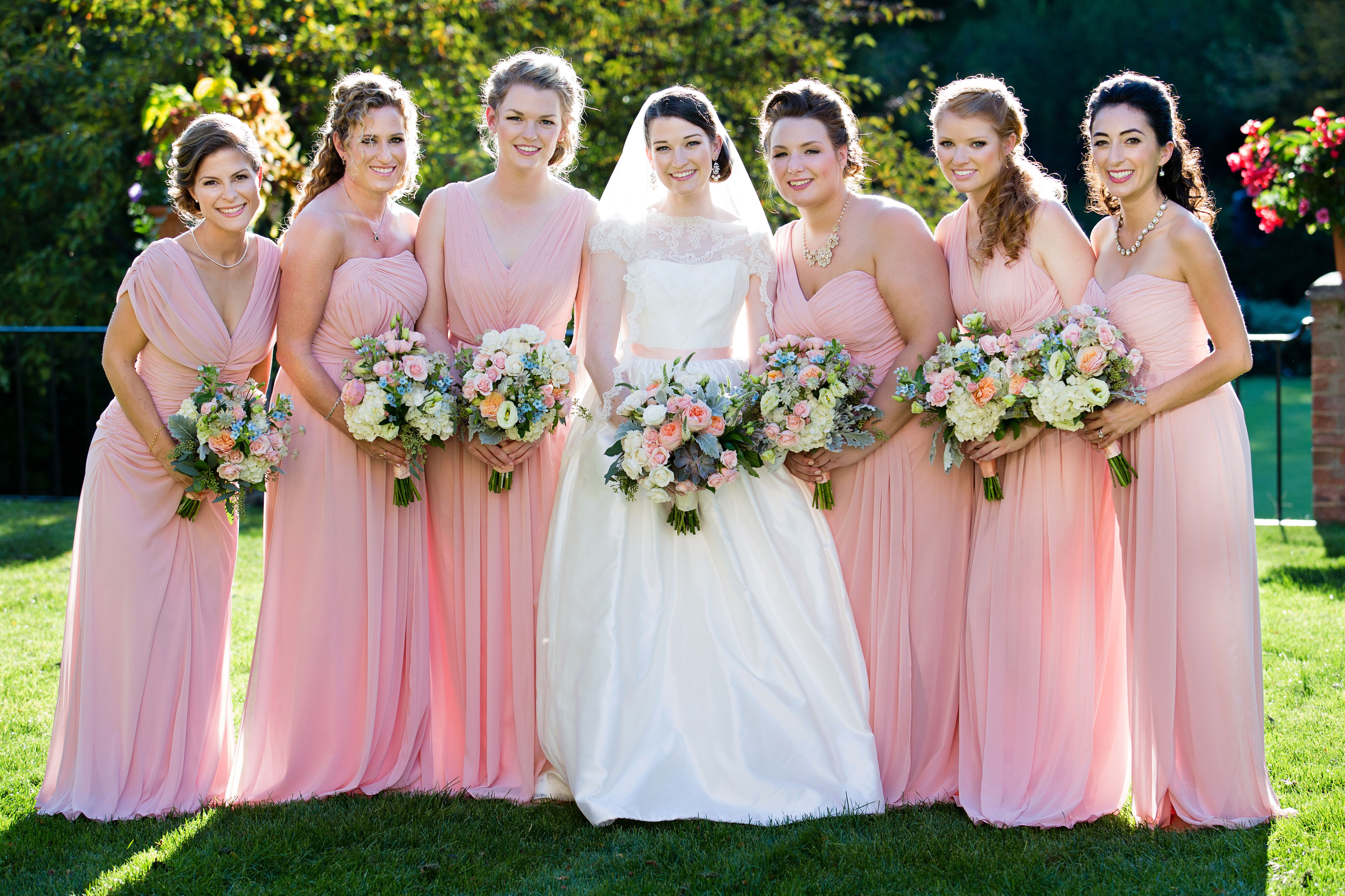 Pink Dessy Group Bridesmaid Dresses