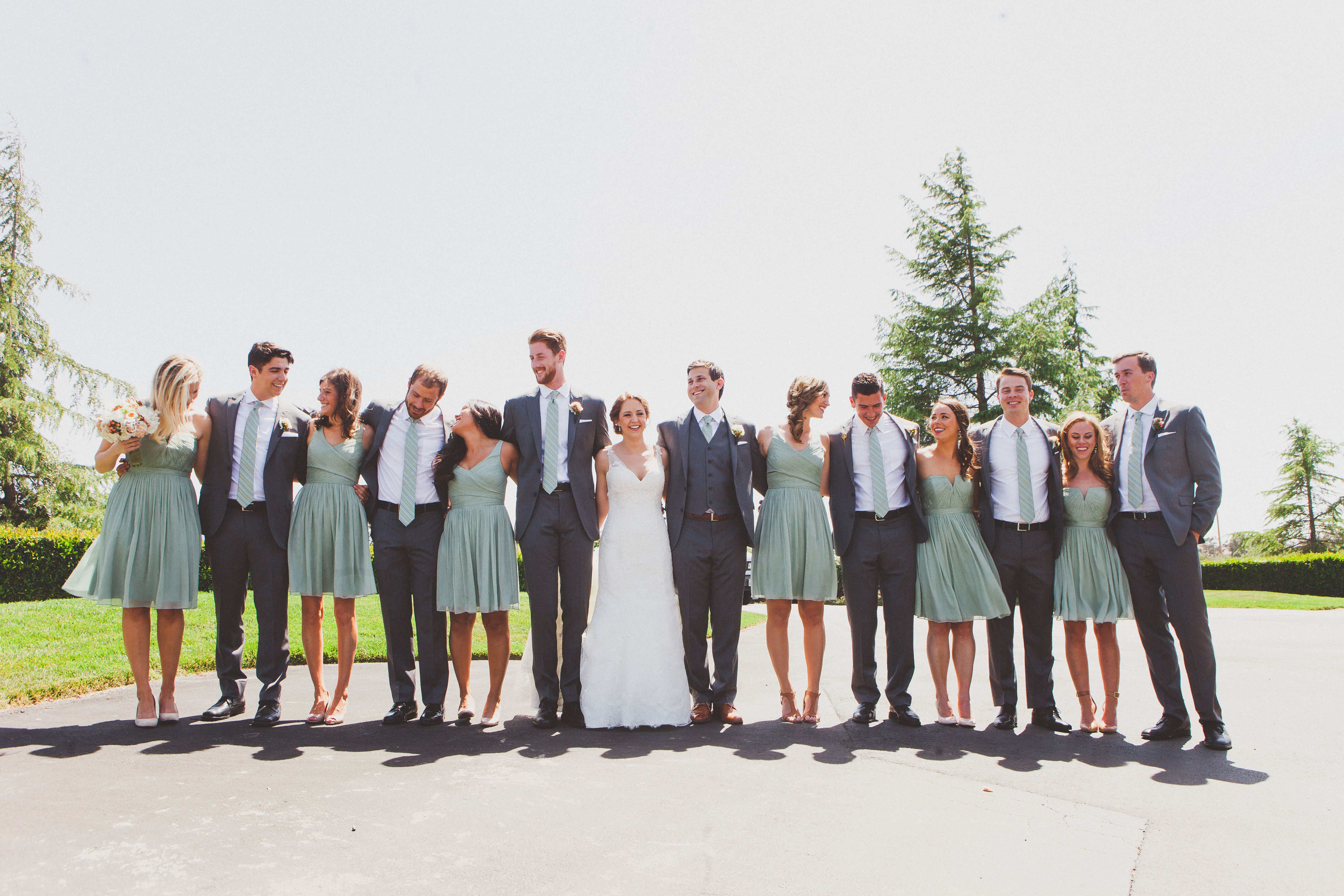 Sage Green and Gray Wedding Party