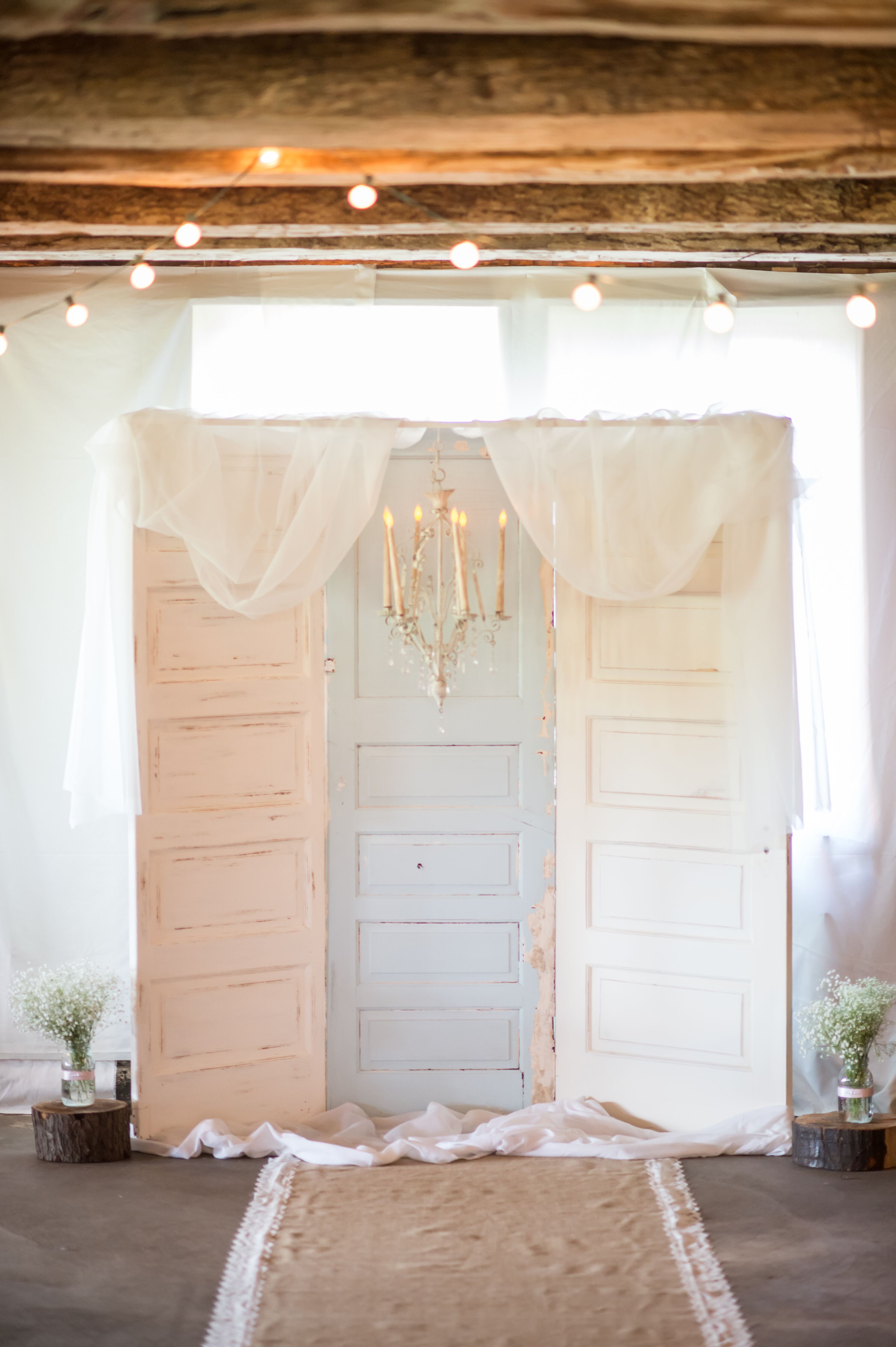 Pastel Vintage Doors  as Ceremony Backdrop 