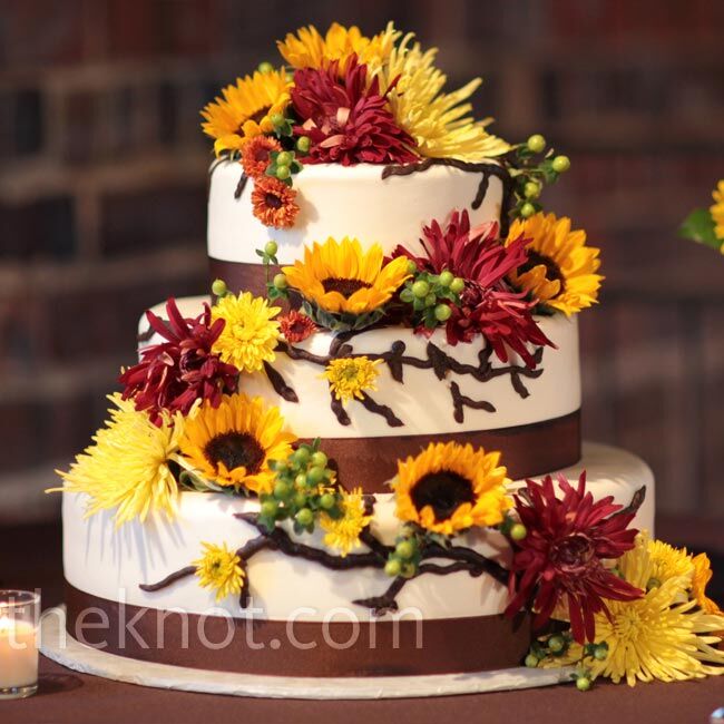 Sunflower and Mum Cake