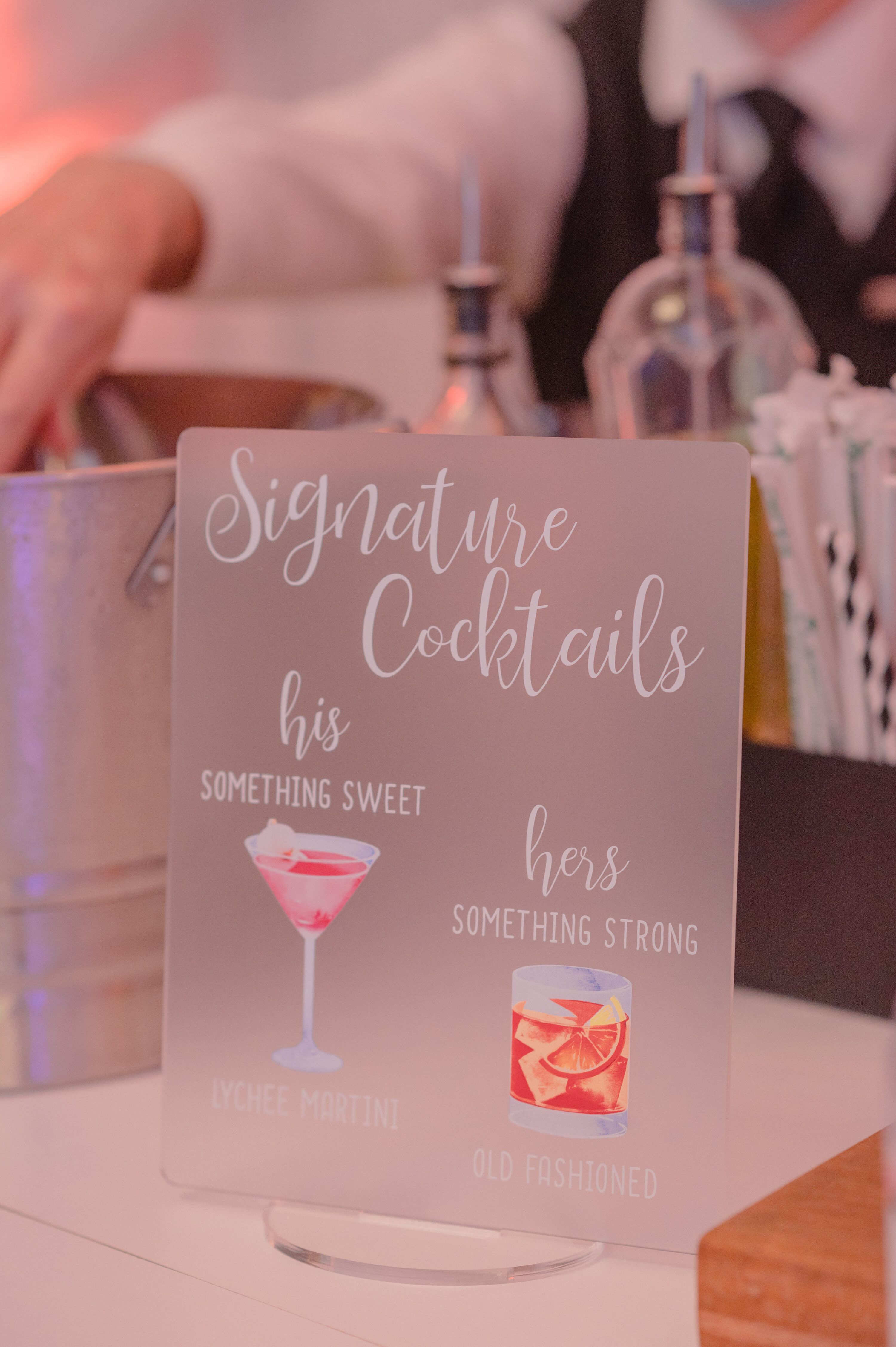 Acrylic Signature Cocktail Menu