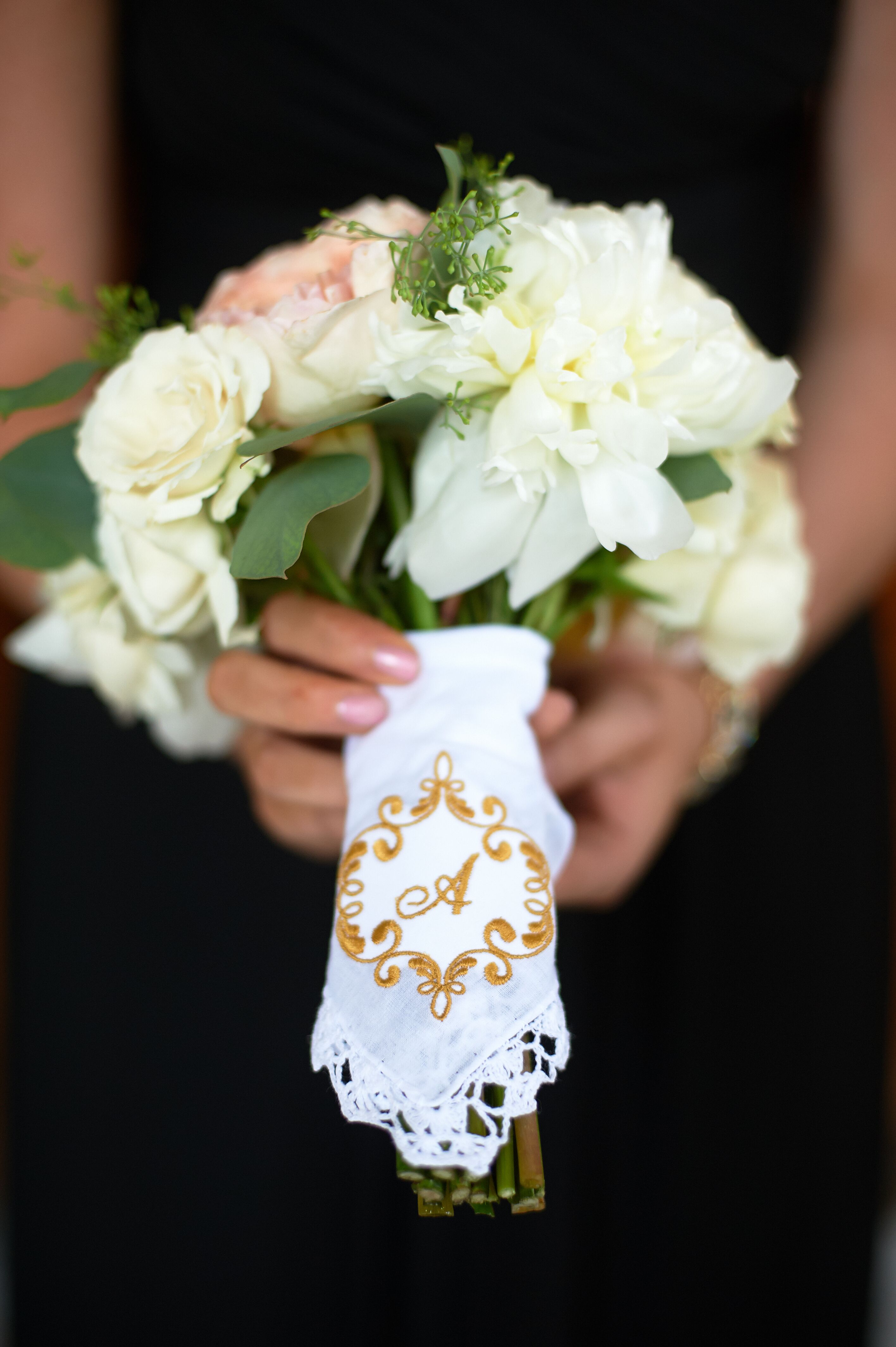 Handkerchief and Charm Bridesmaid Bouquet Wrap