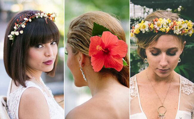 7 Wedding Day Hairstyles With Fresh Flowers