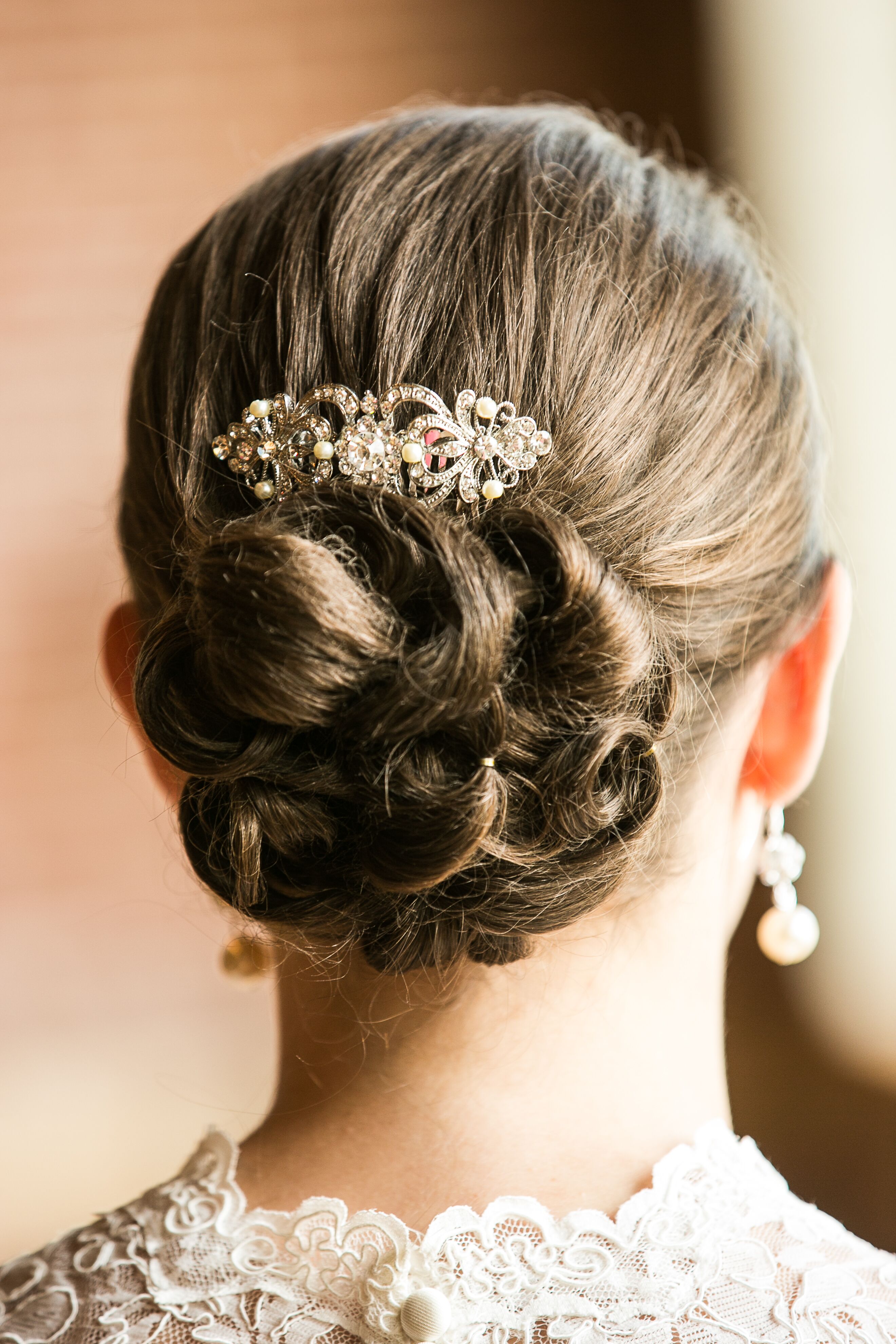 Sophisticated Updo with Crystal Broach