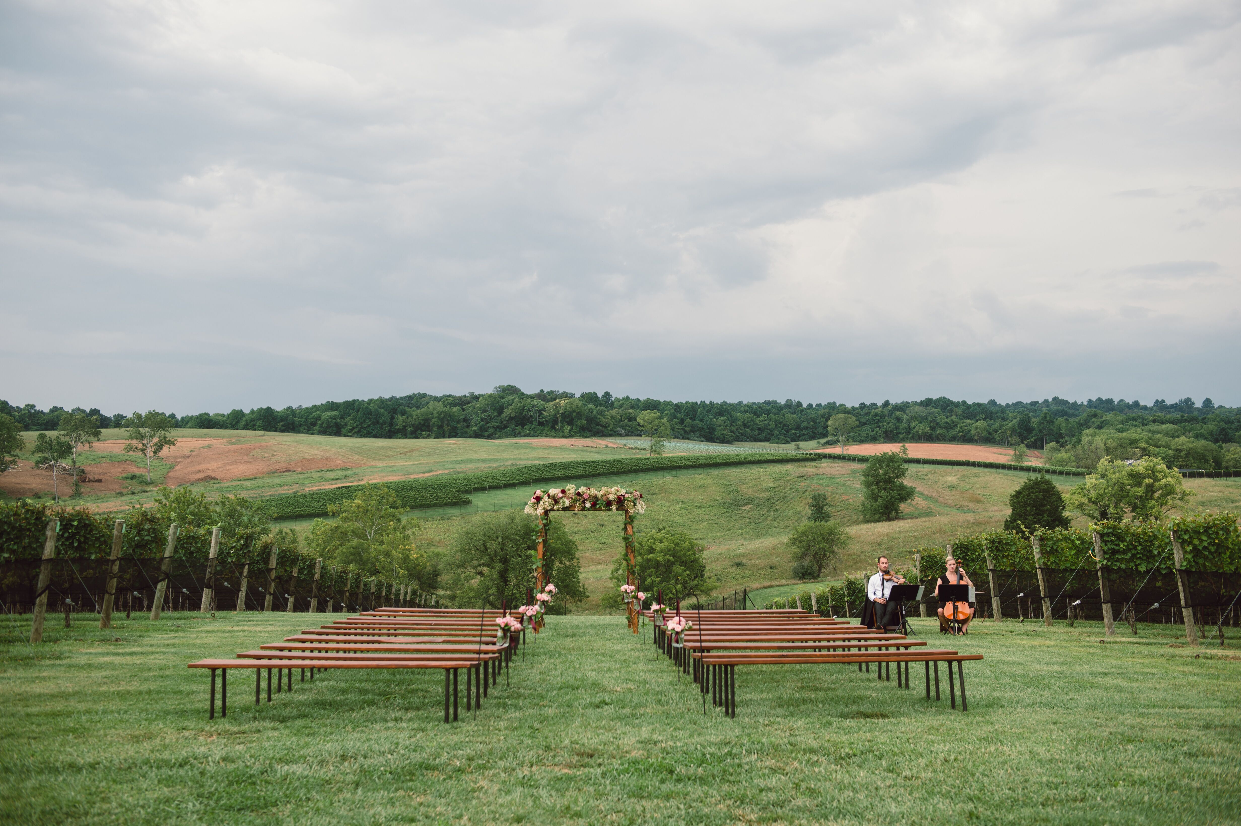 Scenic Outdoor Ceremony in Leesburg  Virginia 