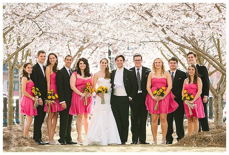 Pink Bridesmaid Dresses with Sunflower ...