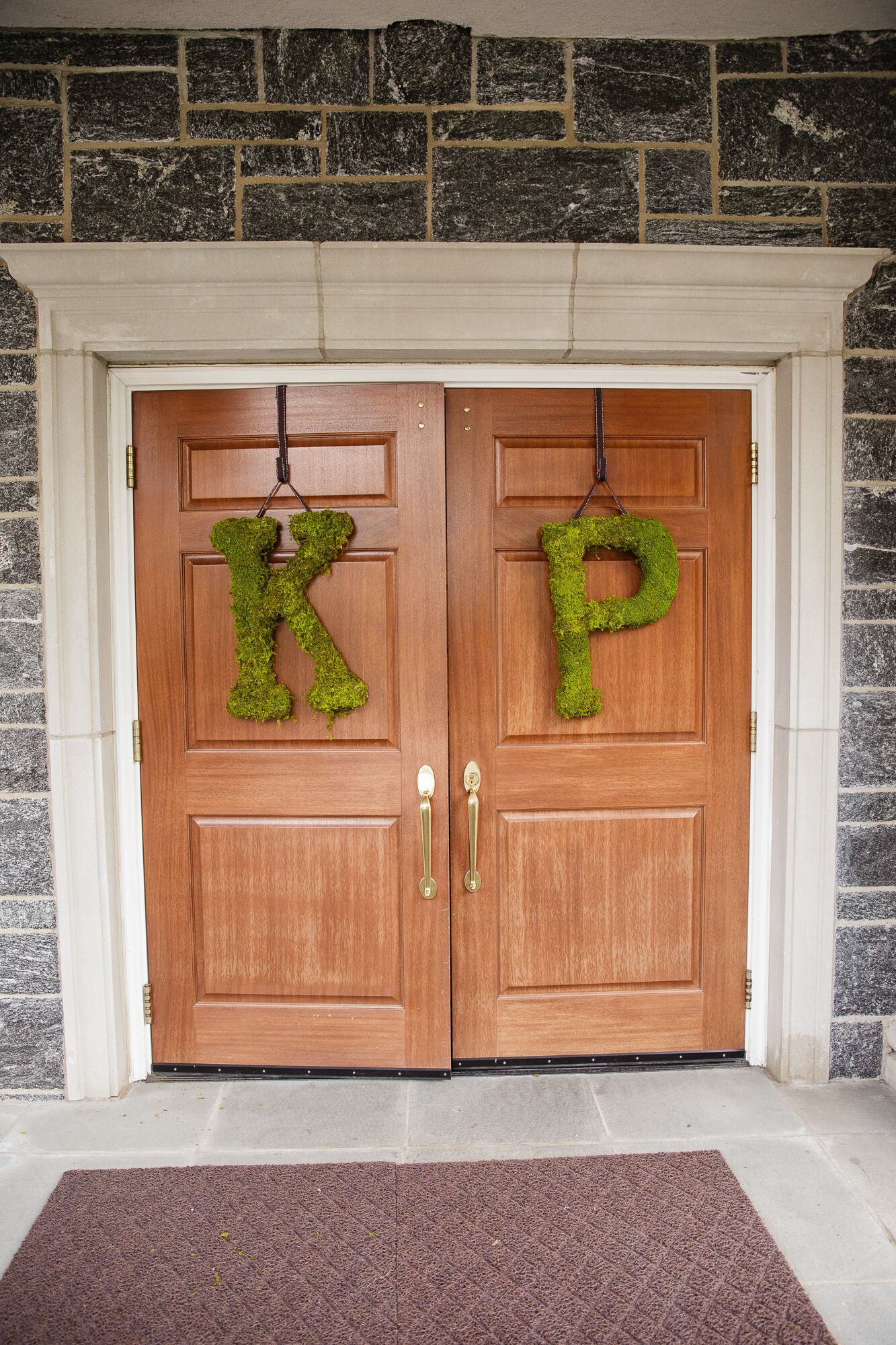 Moss Letter Church  Door  Decorations 