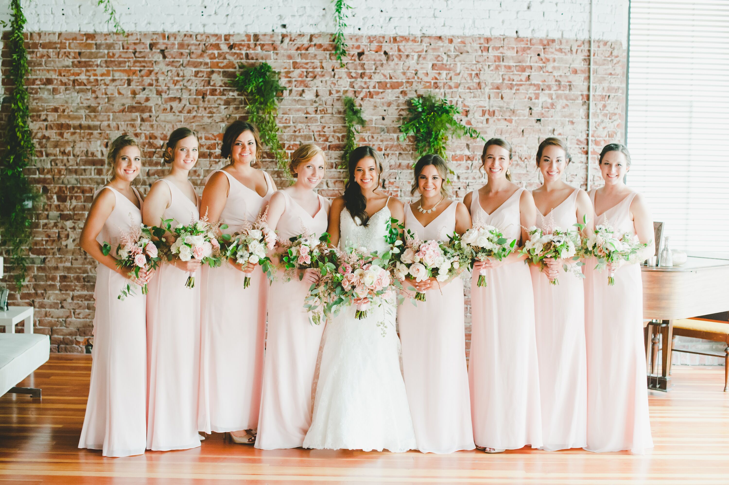 light pink bridesmaid dresses