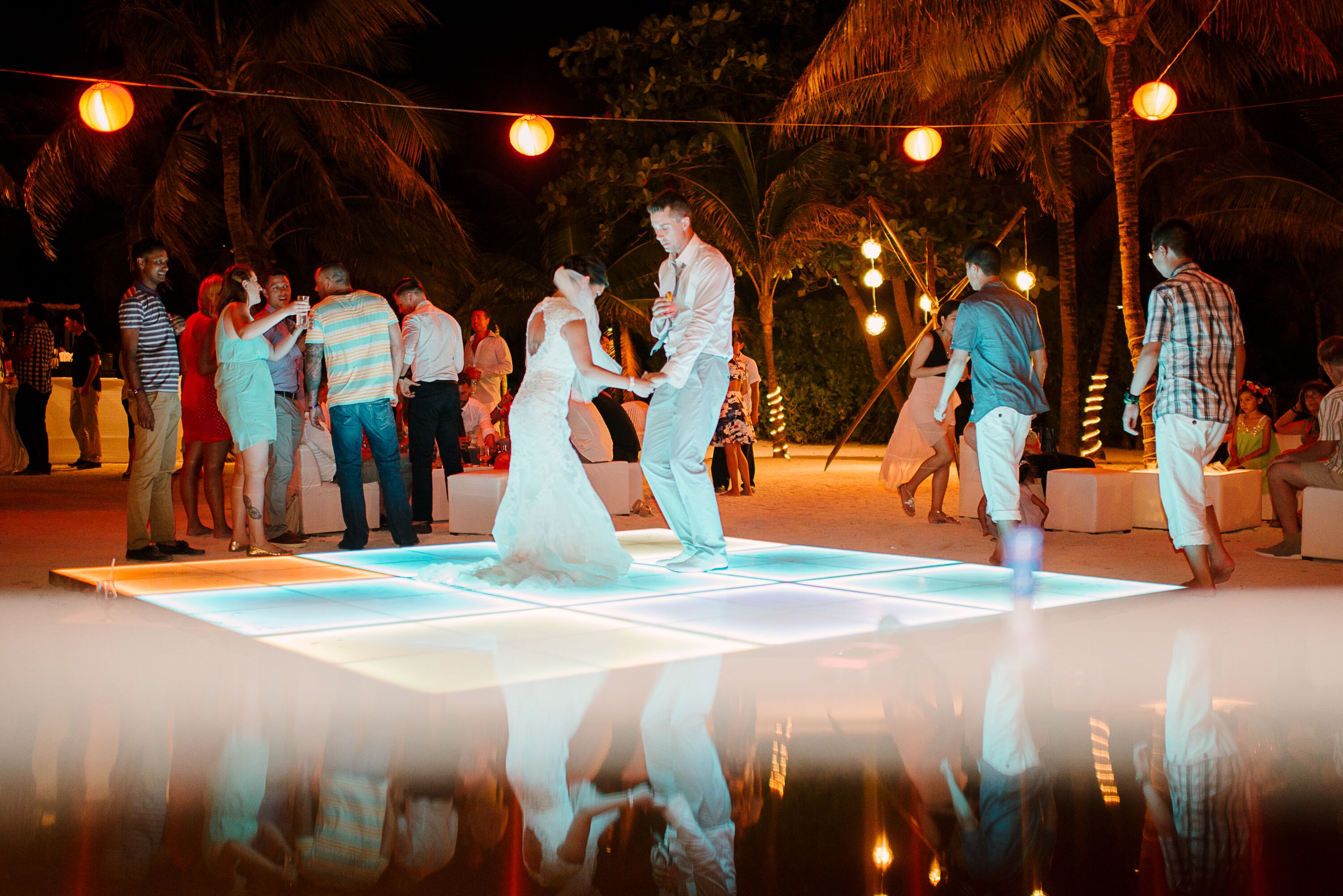 Light Up Dance Floor Beach Reception