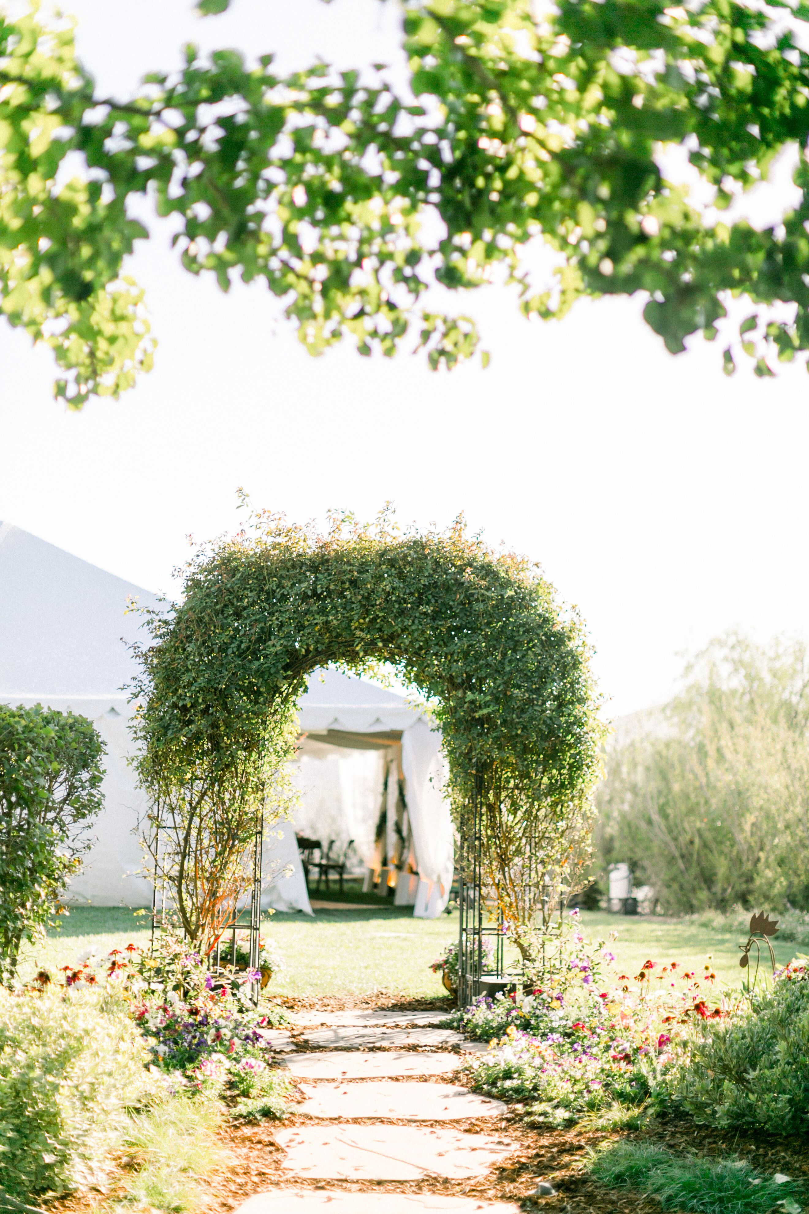 Arch Pathway with Greenery Leading to Reception