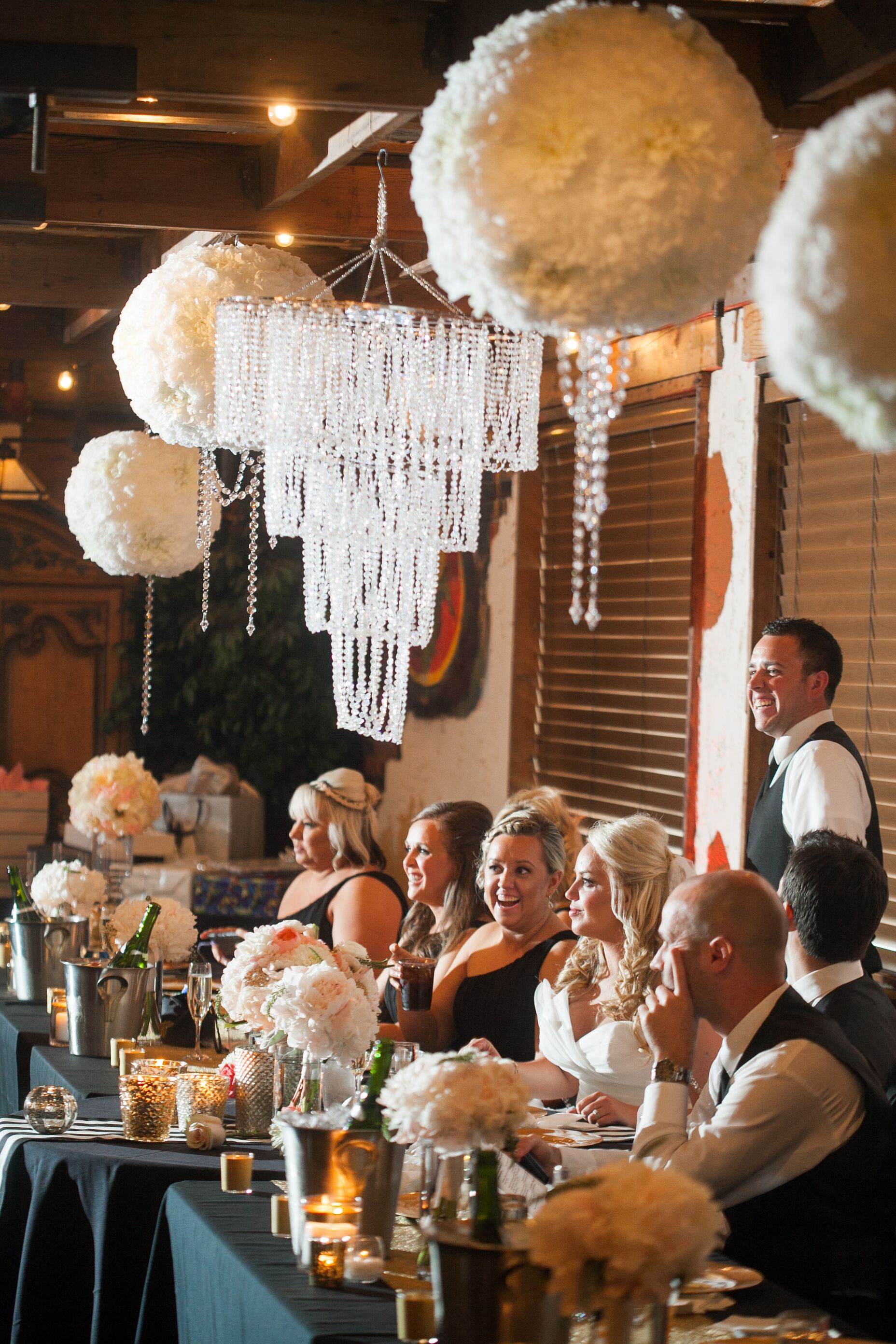 Black, White and Gold Reception Centerpieces