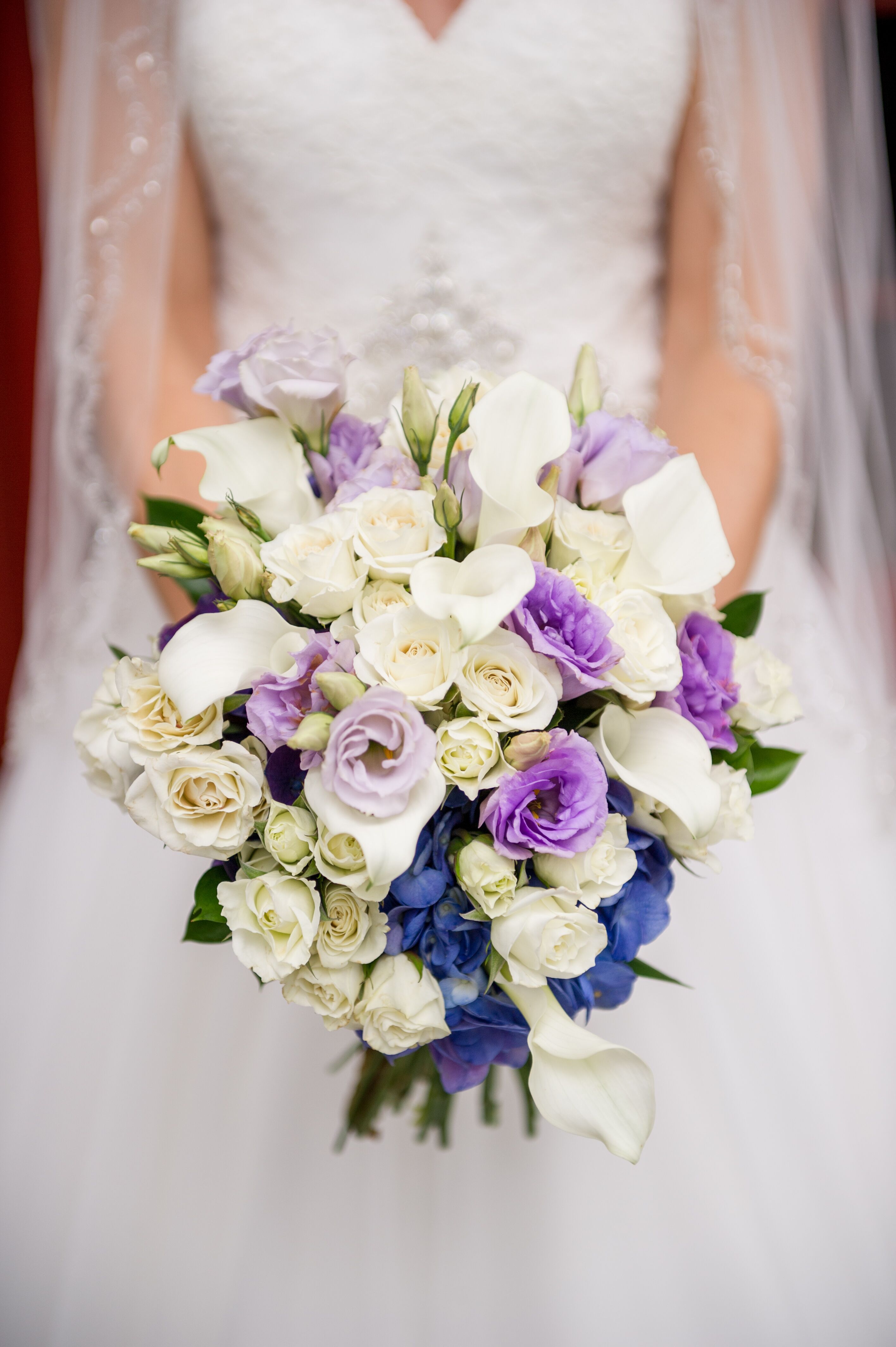 Purple, Blue and Ivory Lisianthus Bouquet