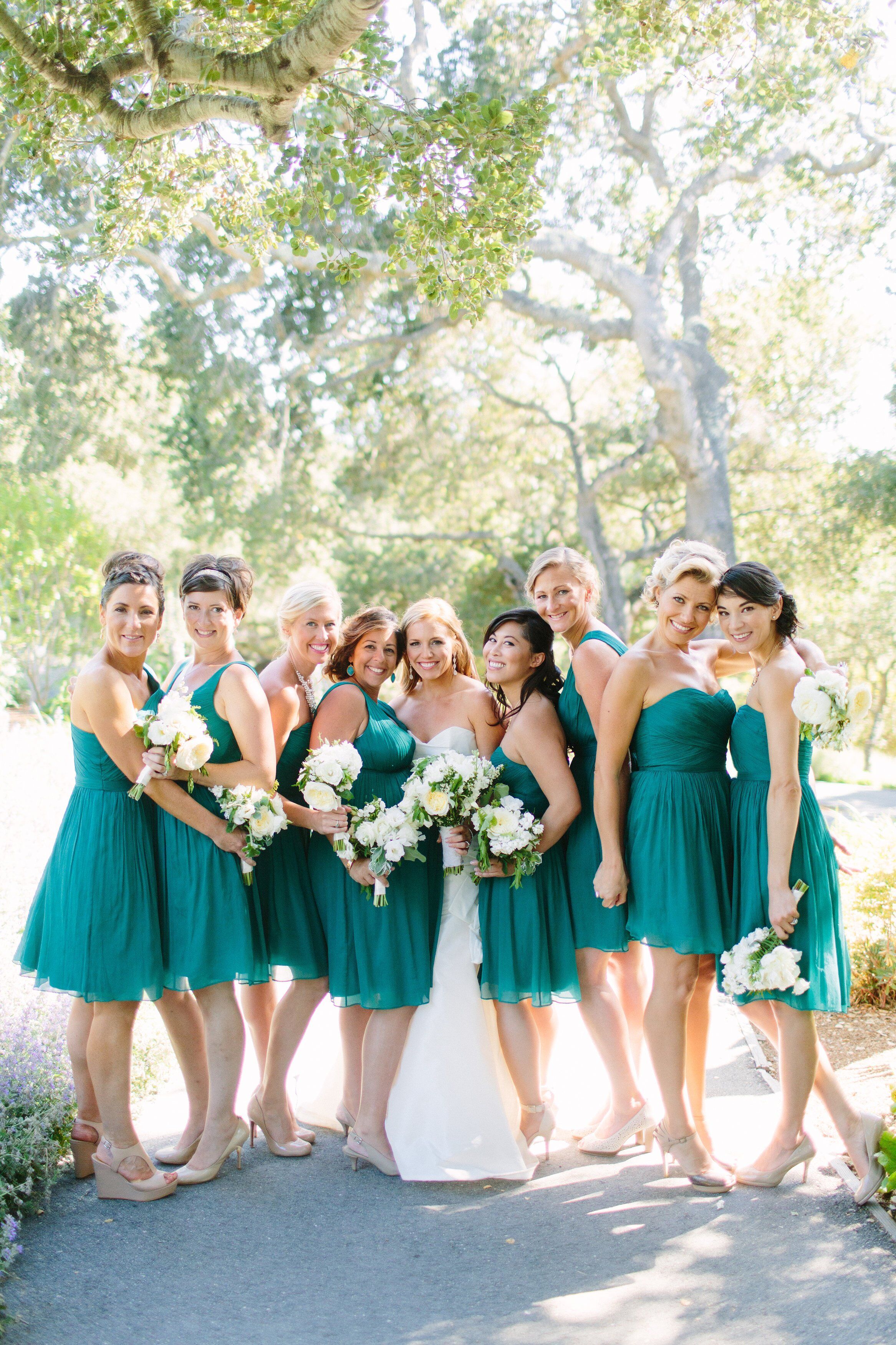 Rich Peacock Bridesmaids Dresses