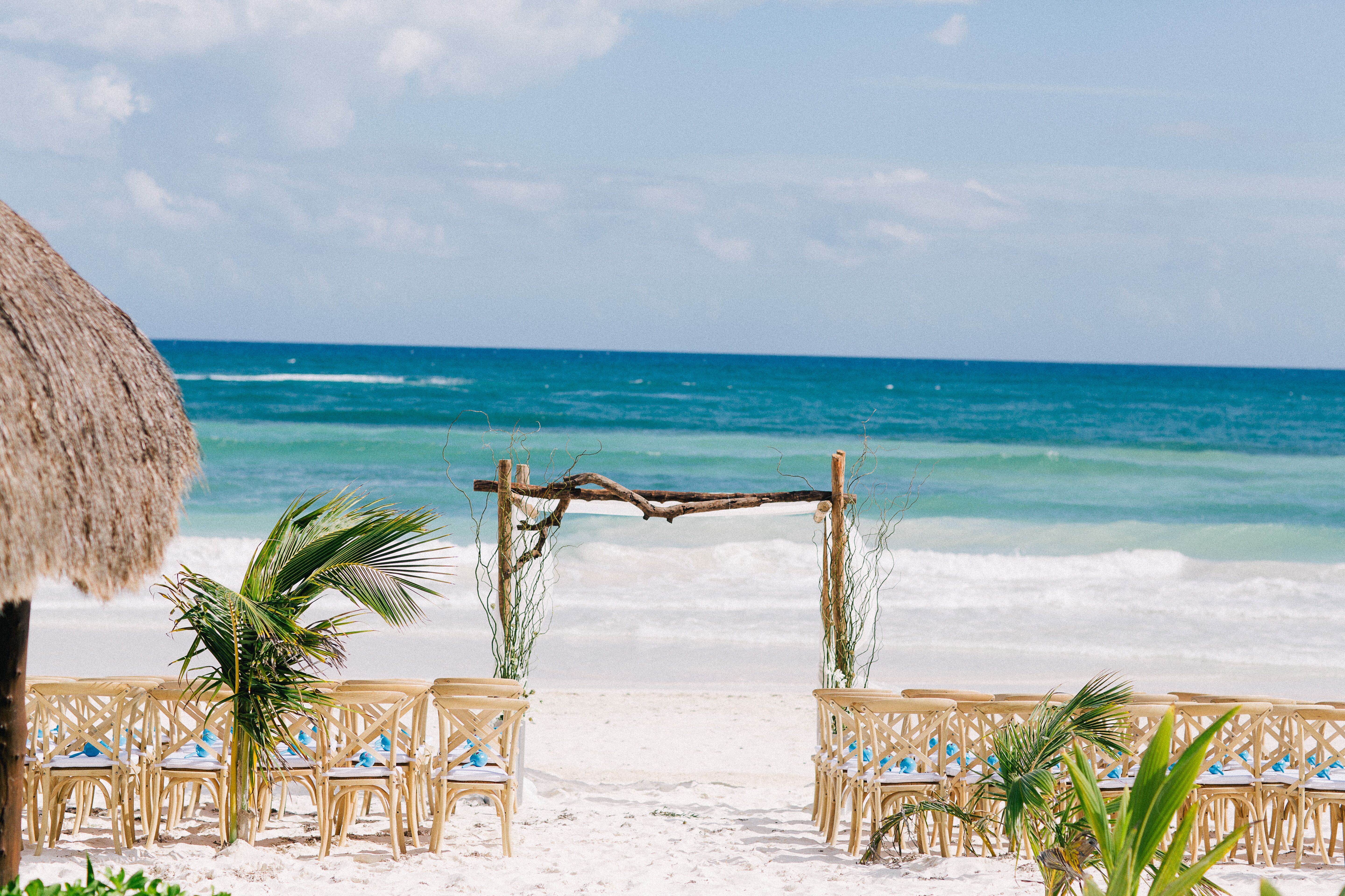 Natural Driftwood Chuppah Beach Ceremony