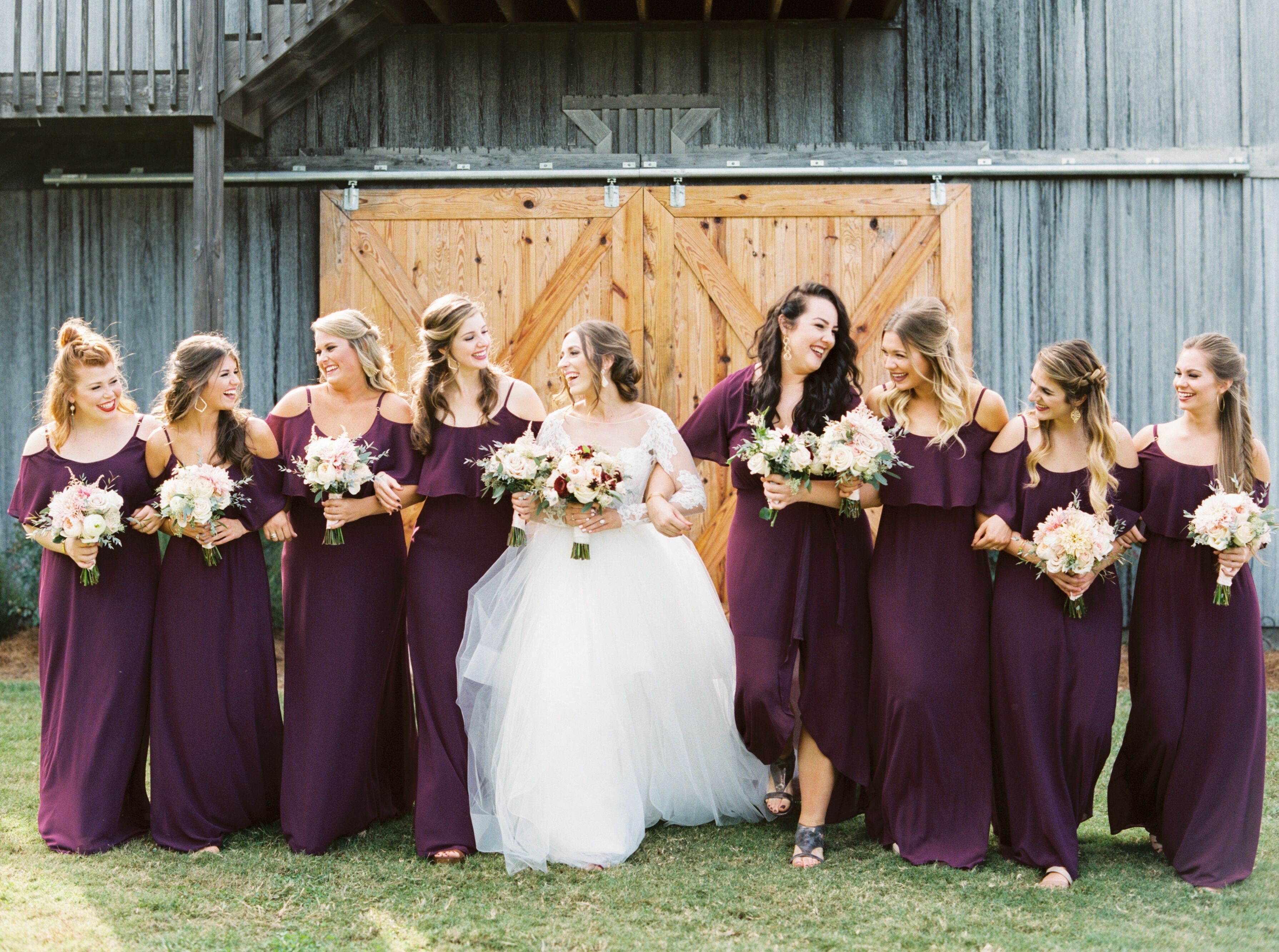 Plum purple bridesmaid dresses best sale