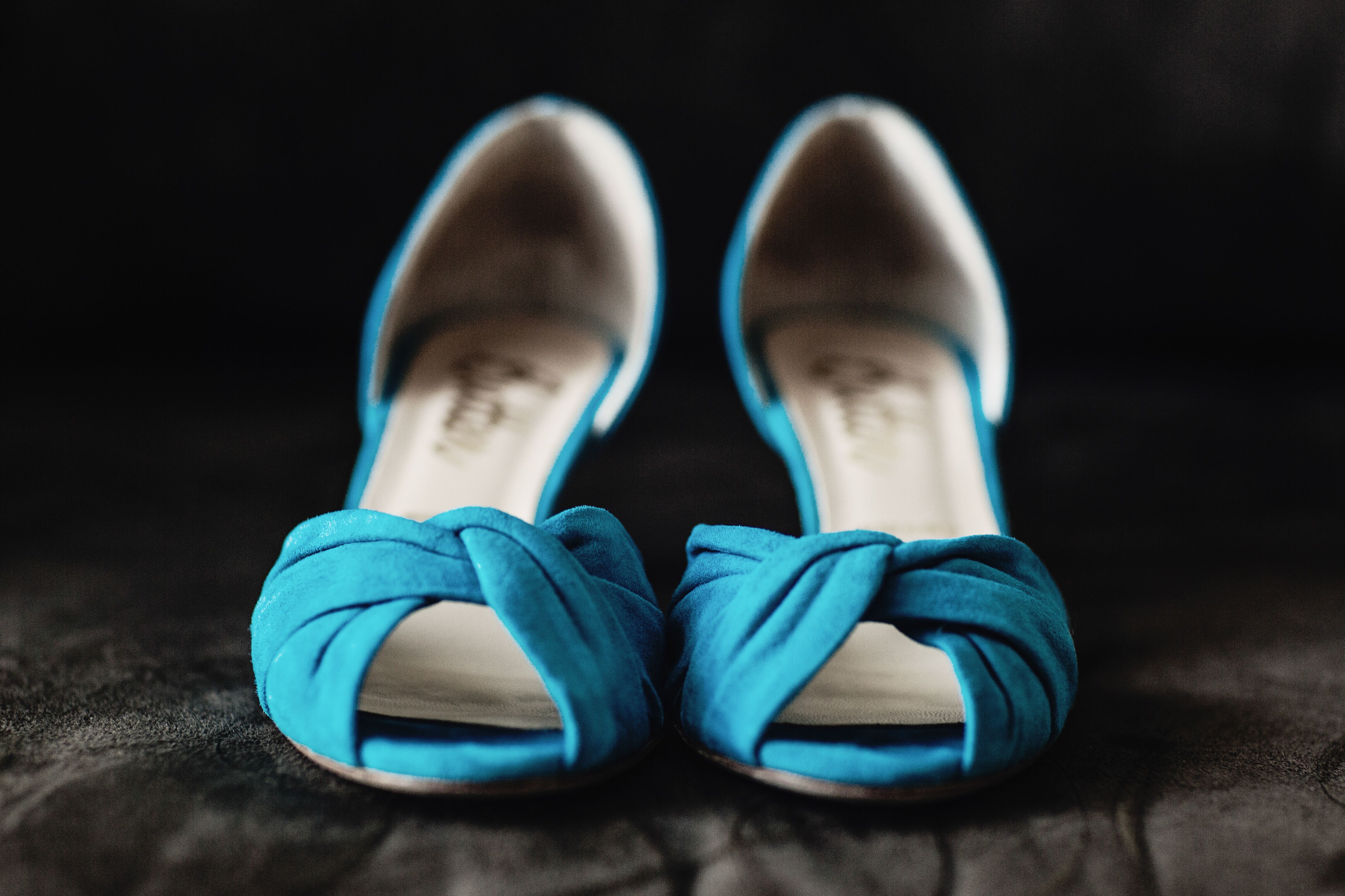 Turquoise Peep Toe Heels