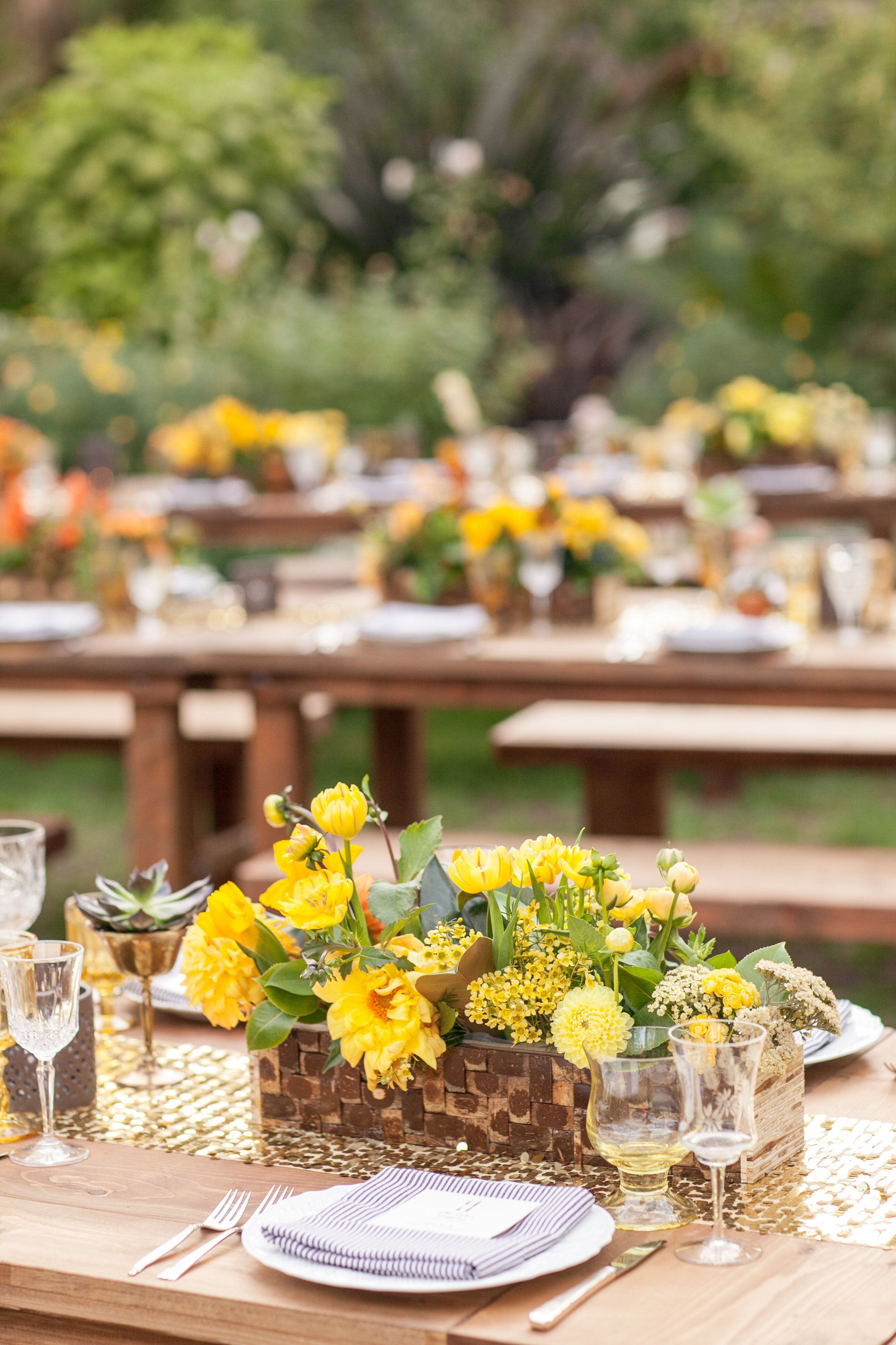 Yellow Reception Centerpieces