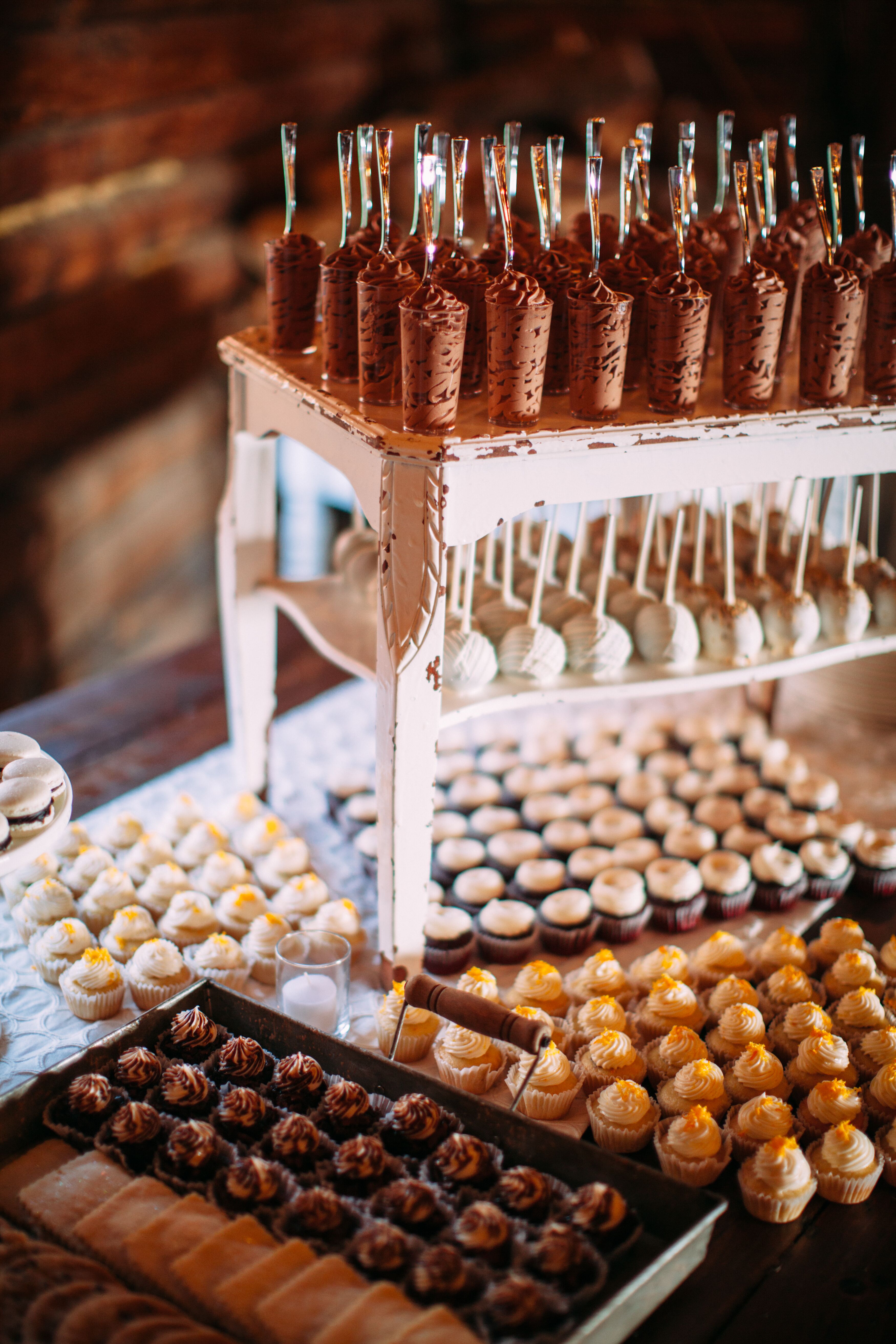 Woodland themed baby shower- chocolate mousse titled Chocolate Moose-  dessert table