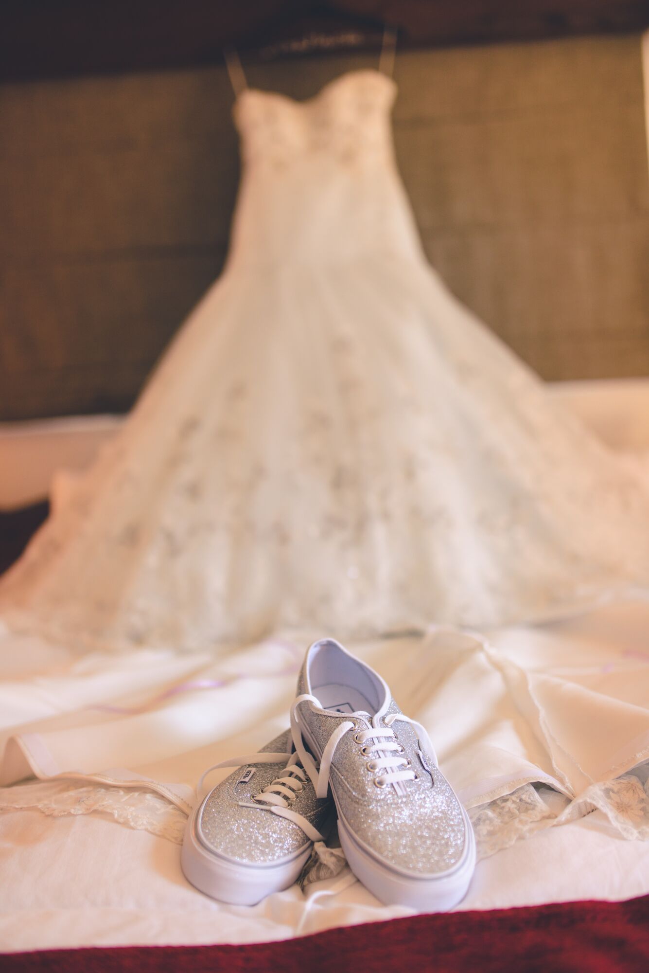 Sparkly Silver Vans Wedding Shoes