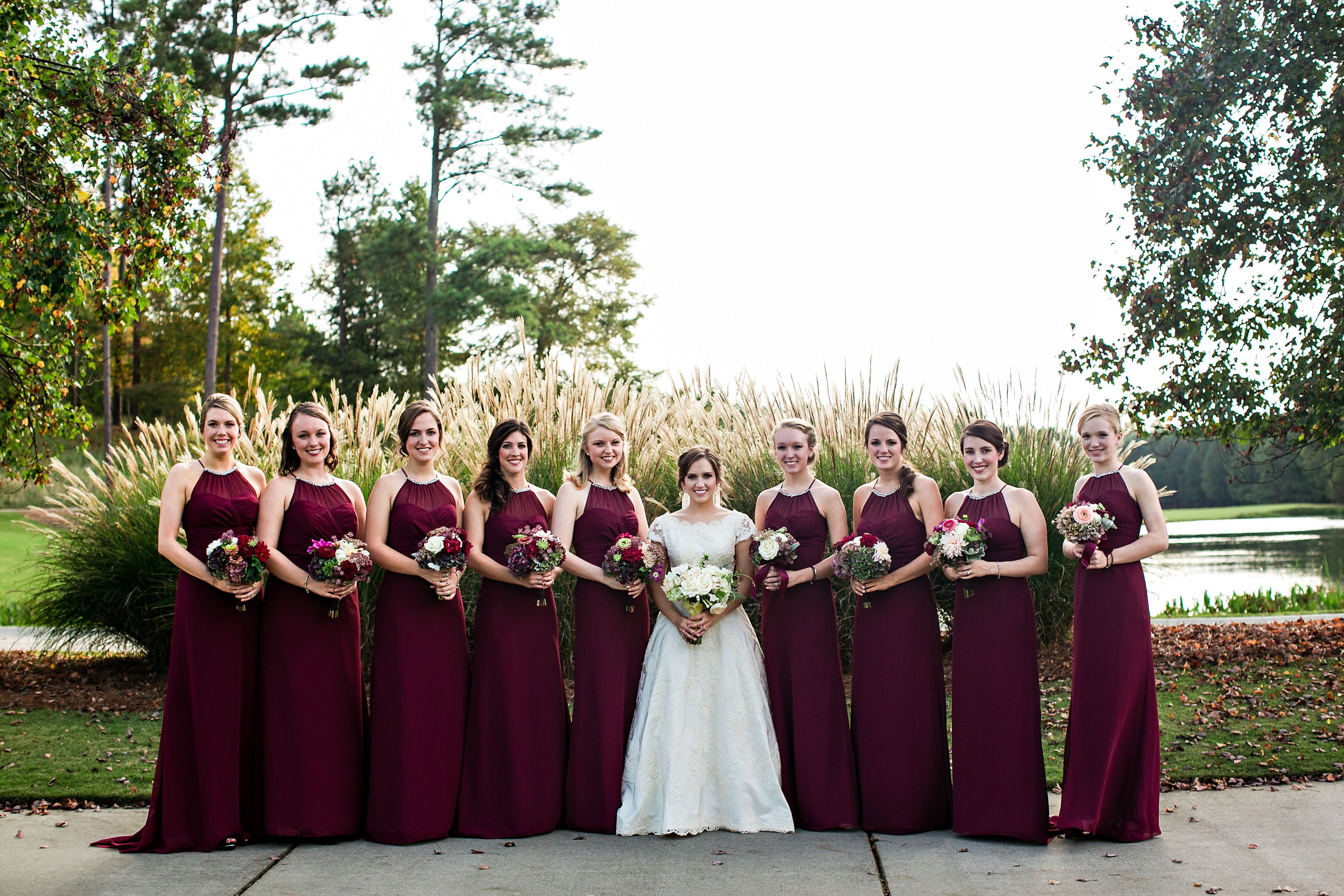 Marsala color shop bridesmaid dresses