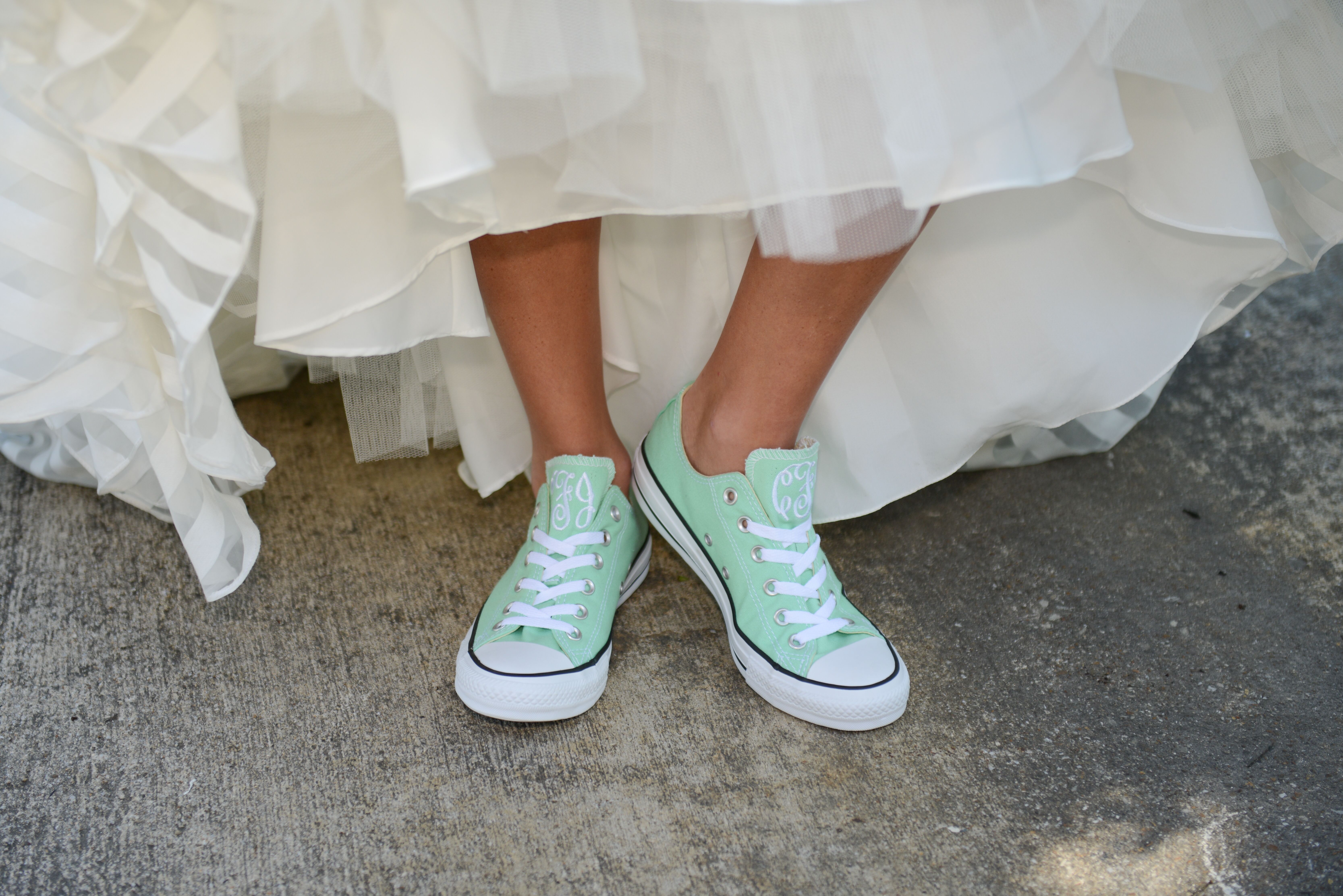 Mint Bridal Converse Shoes