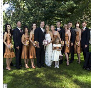 Bronze cheap bridesmaid dress