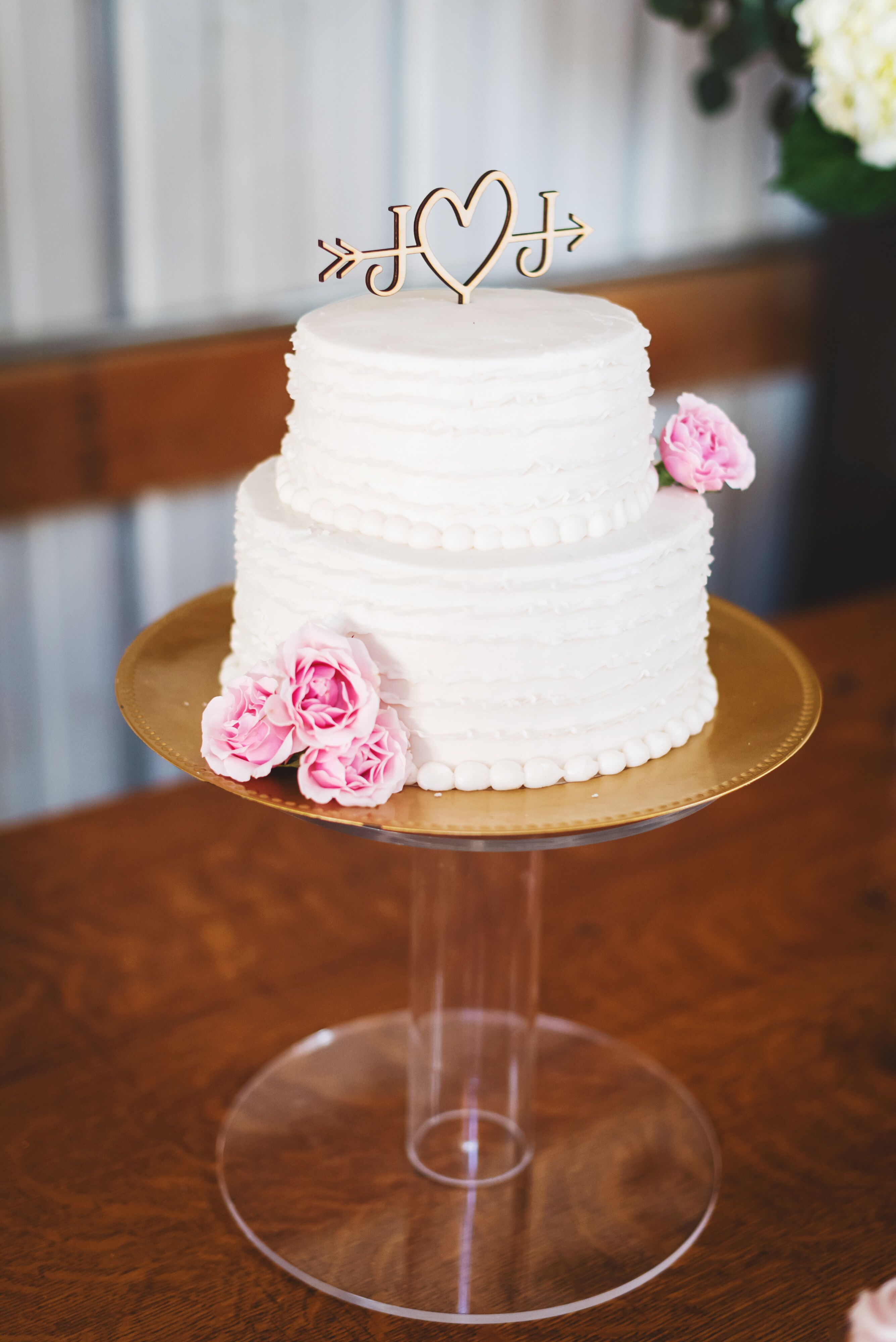 Two Tiered Buttercream Wedding Cake