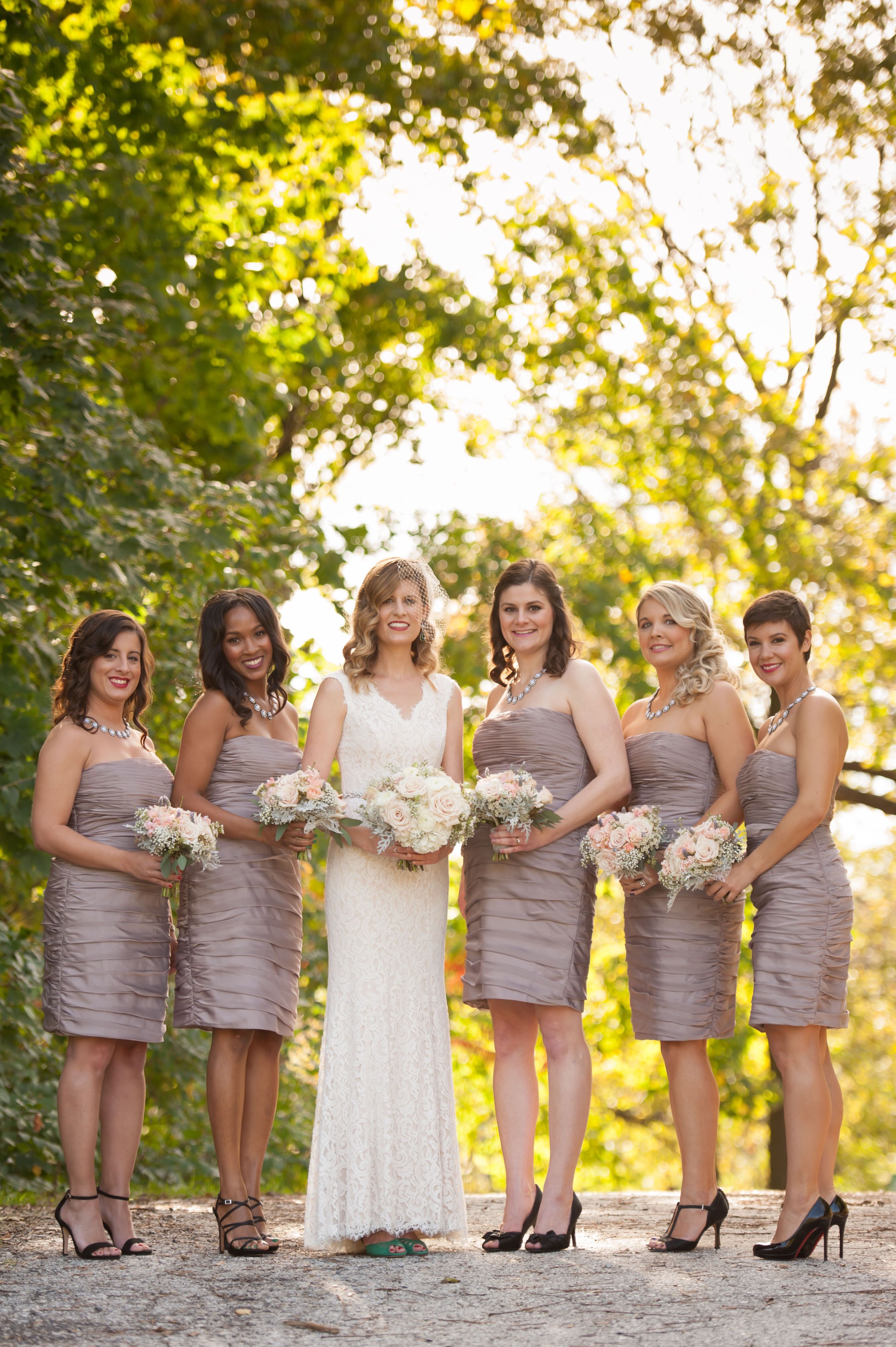 Black and Yellow Wedding Bridesmaids Dresses