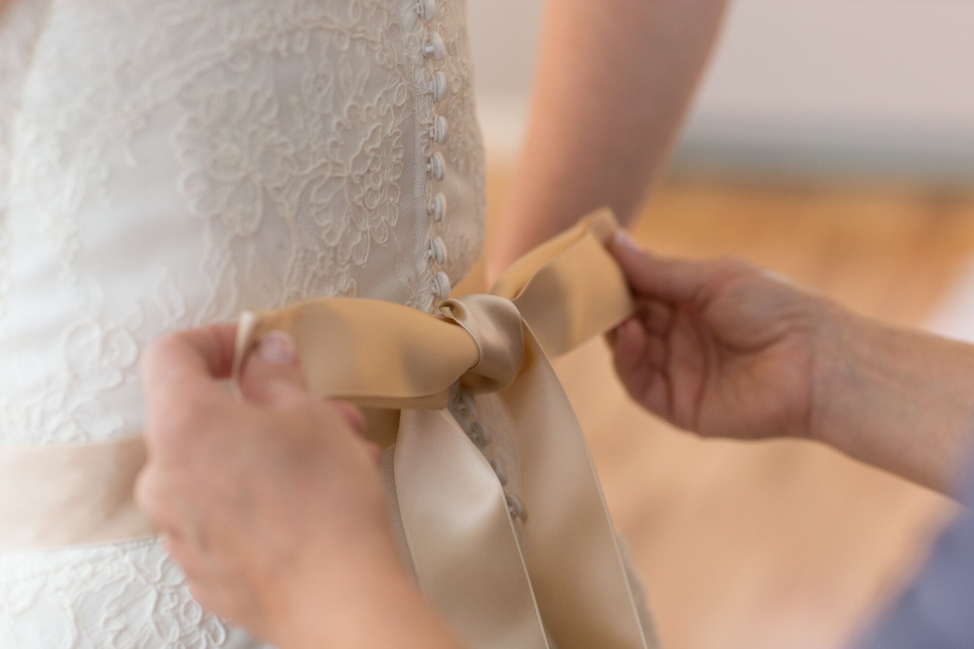 Champagne-Colored Satin, Ribbon Sash