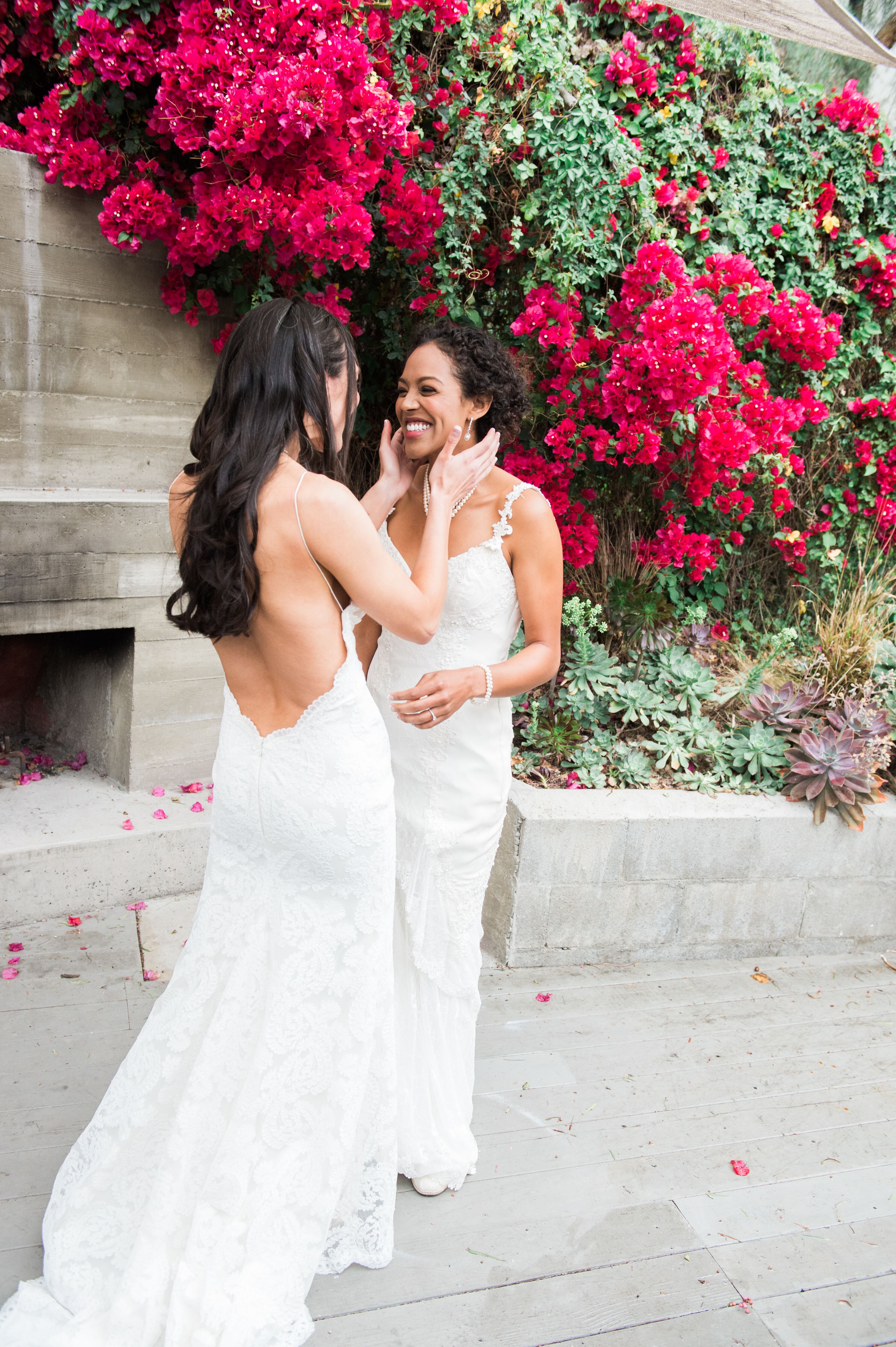 Elegant Wedding Dresses at Beach Ceremony