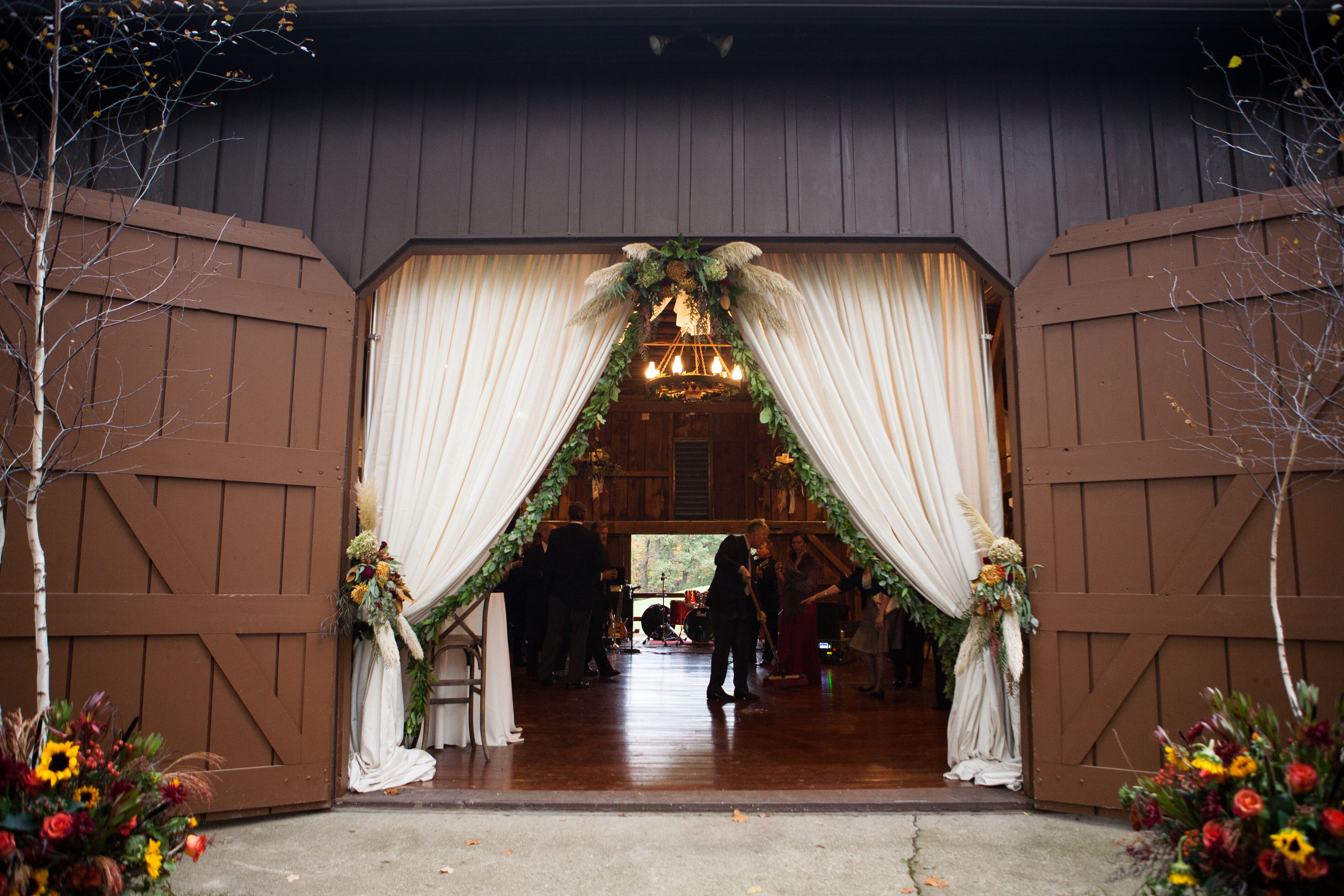 Rustic Barn Reception Venue, Draped Entrance