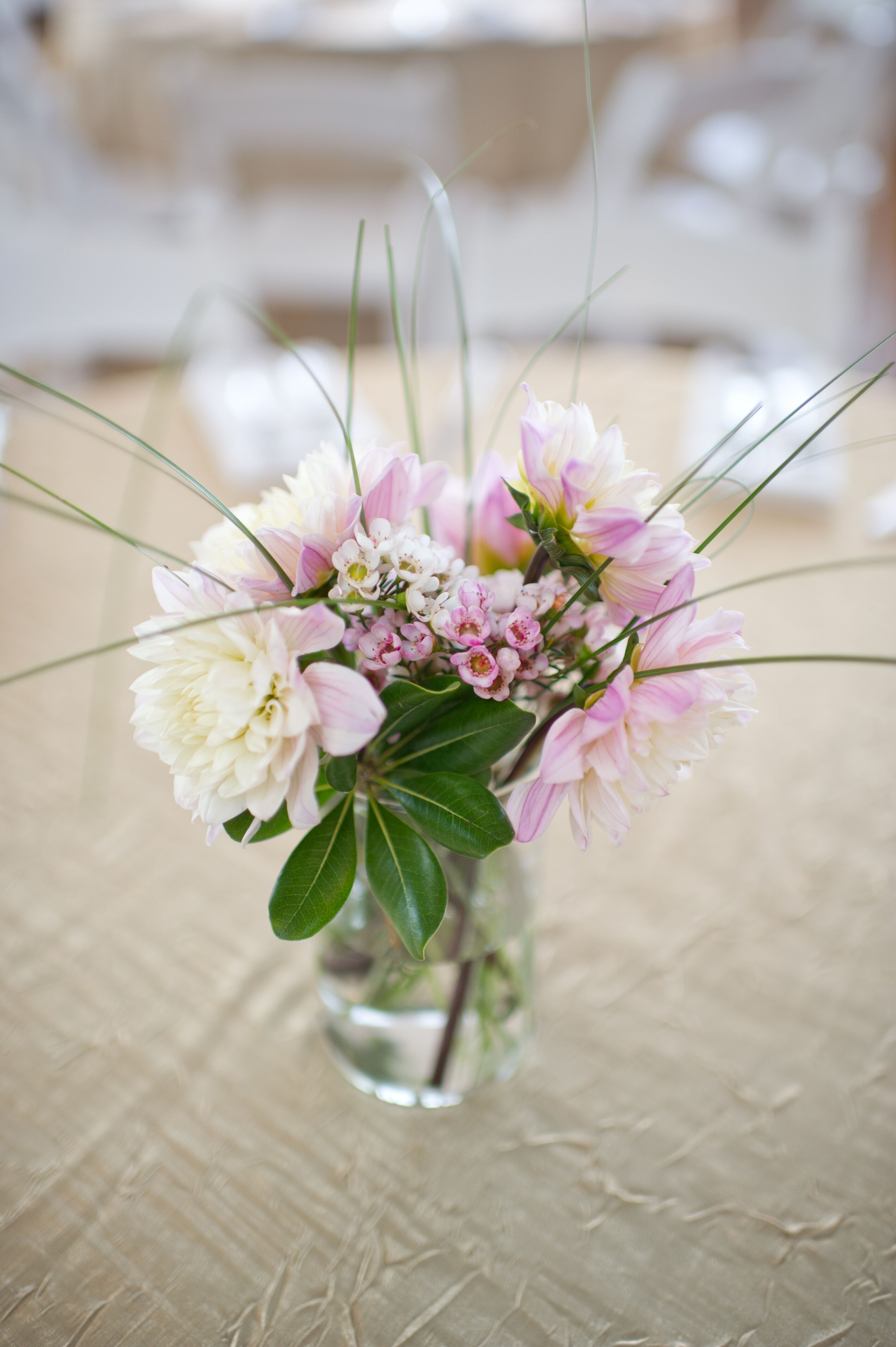 Simple Pink and White Centerpieces