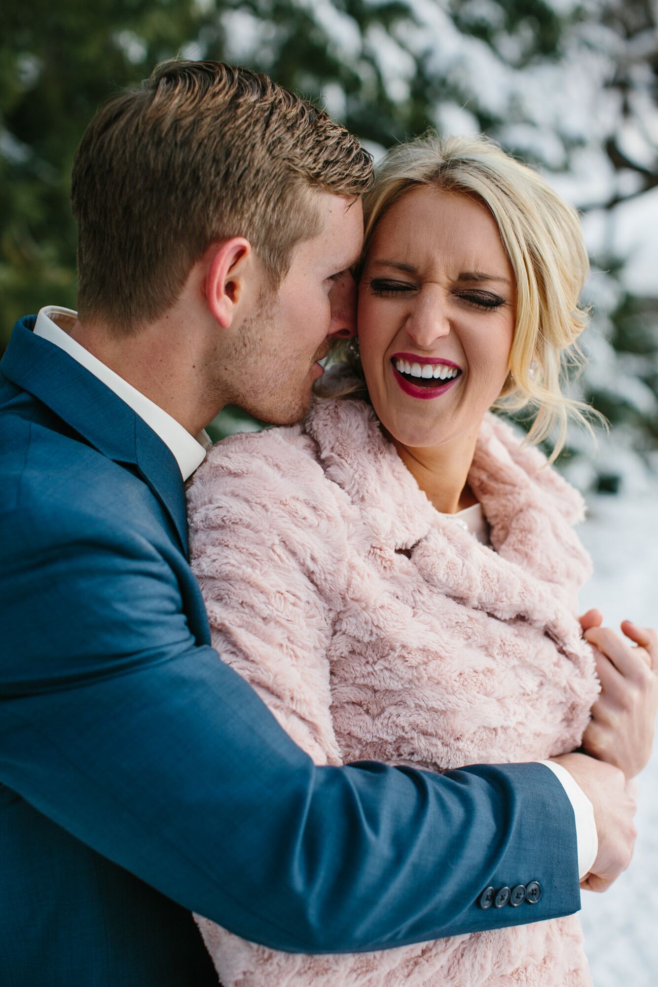 blush pink faux fur wrap