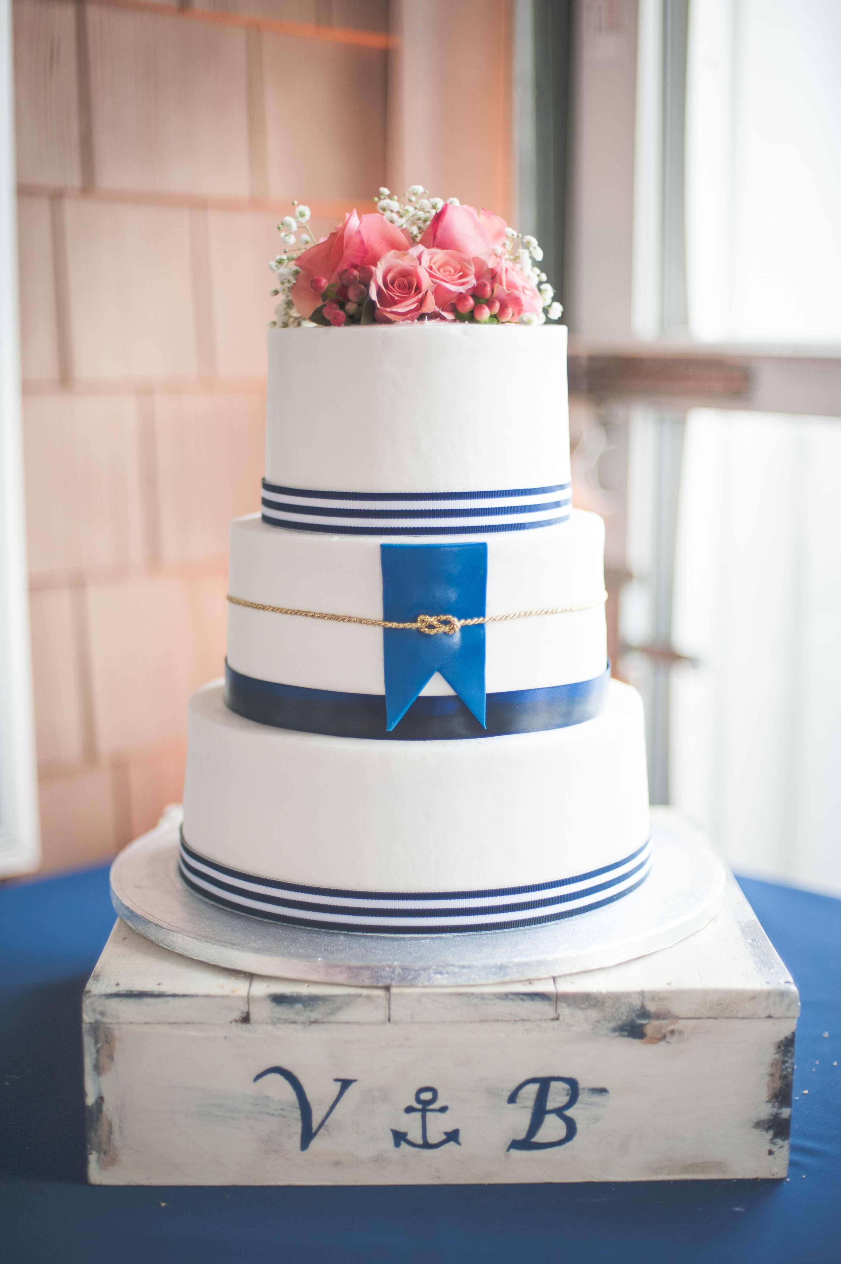 Navy cake stand sale