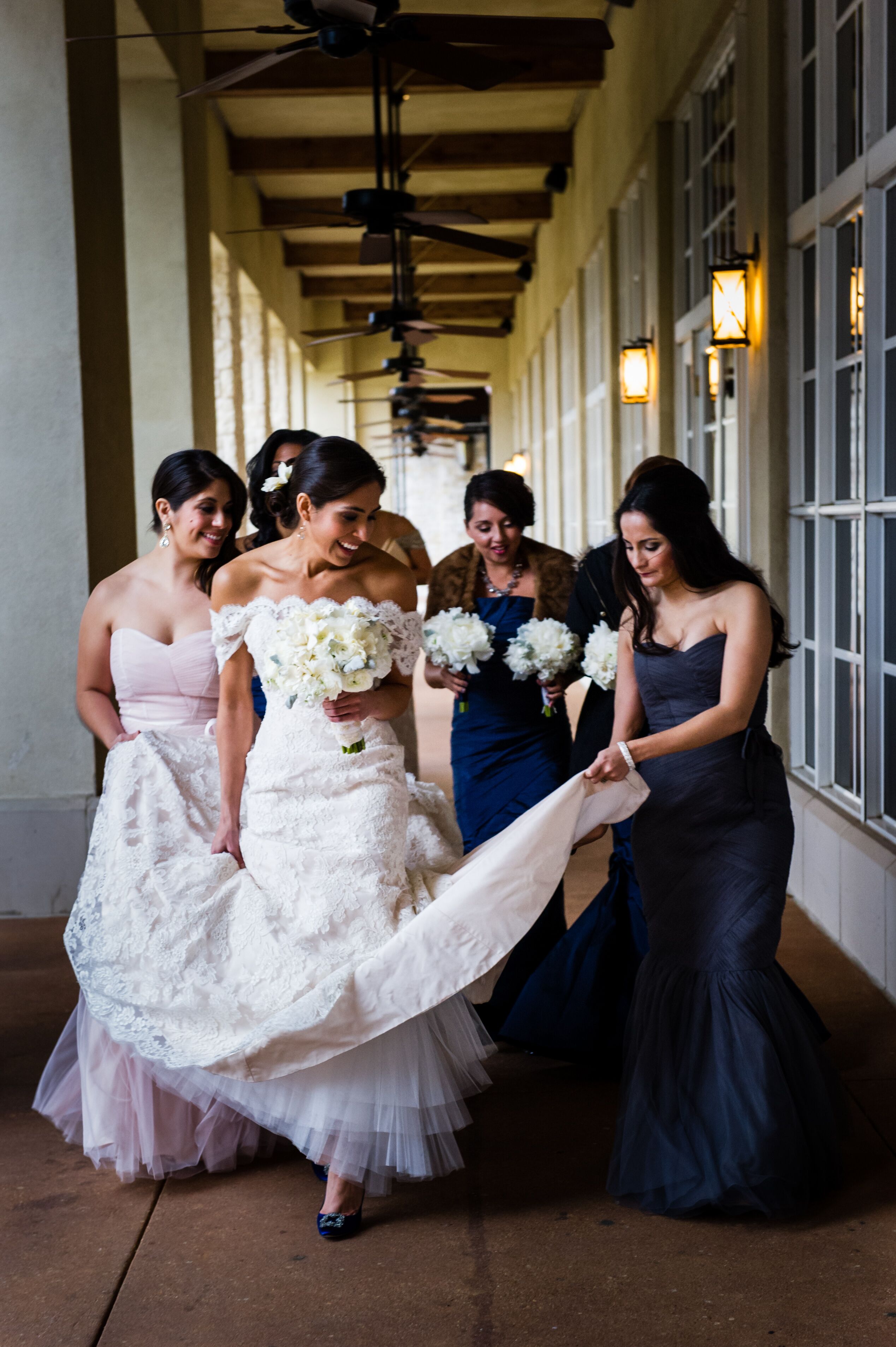  Blush  and Navy Bridesmaid  Dresses 