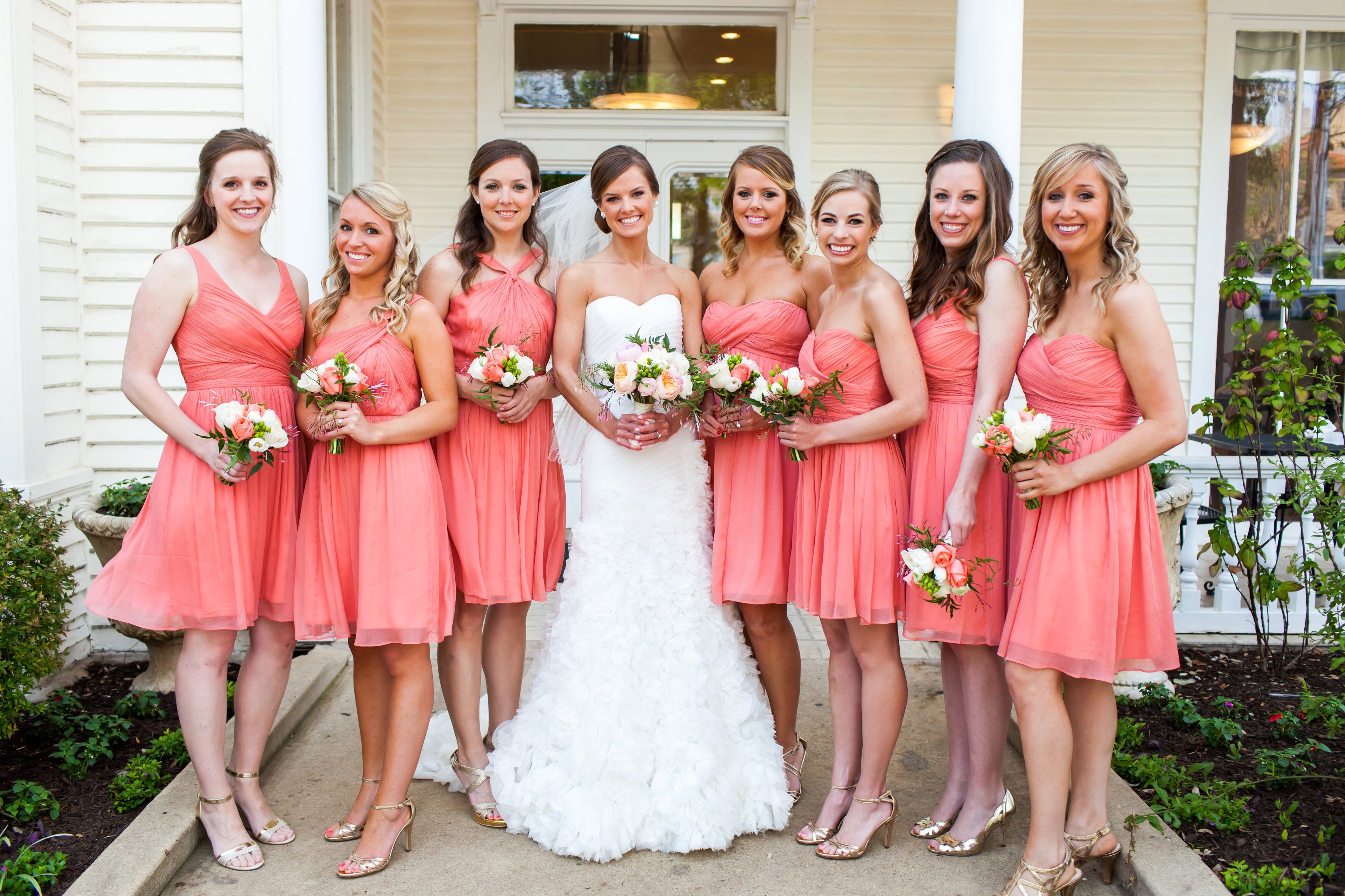 Short Pink Bridesmaid Dresses