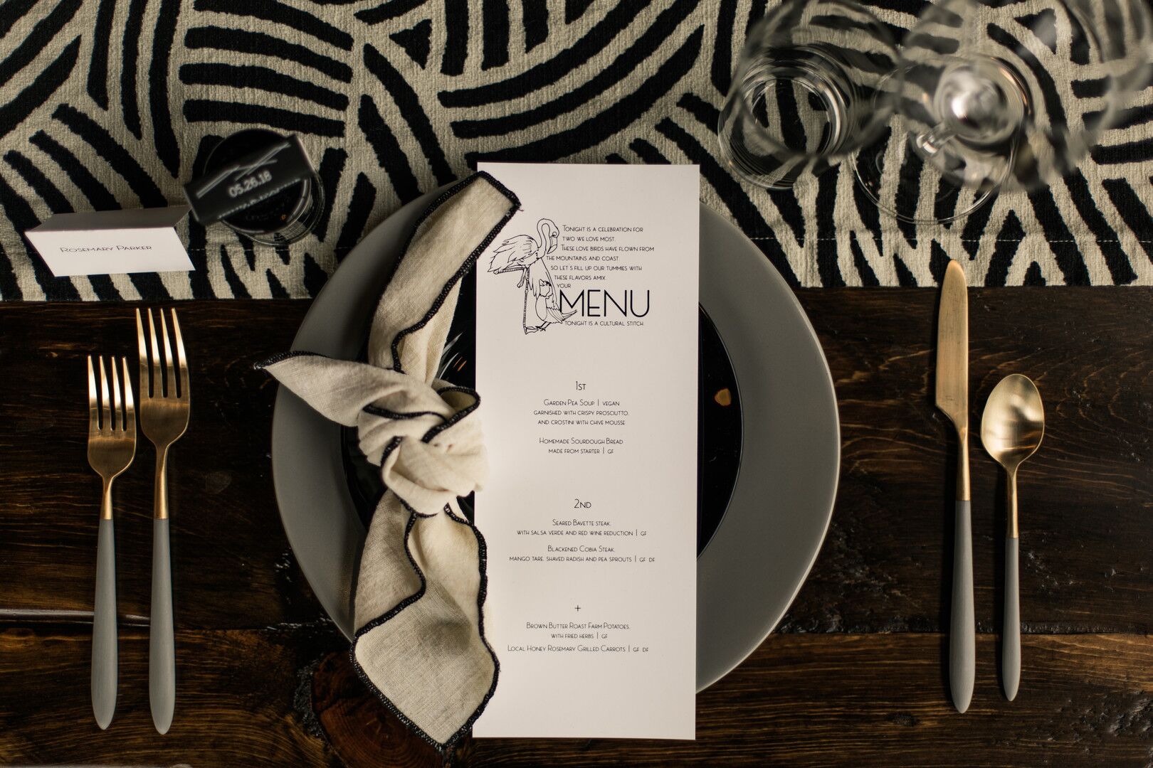 Custom Place Settings at Wedding Reception