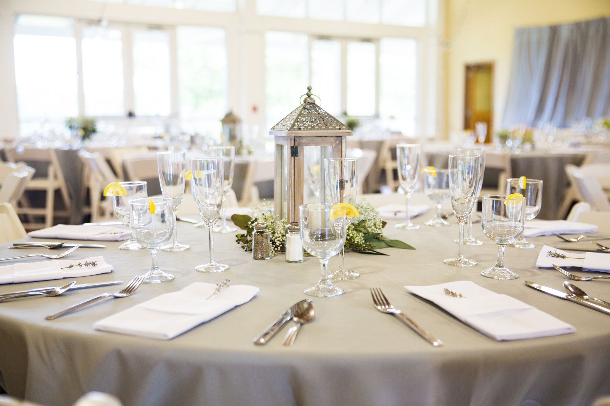 White lantern shop wedding centerpieces