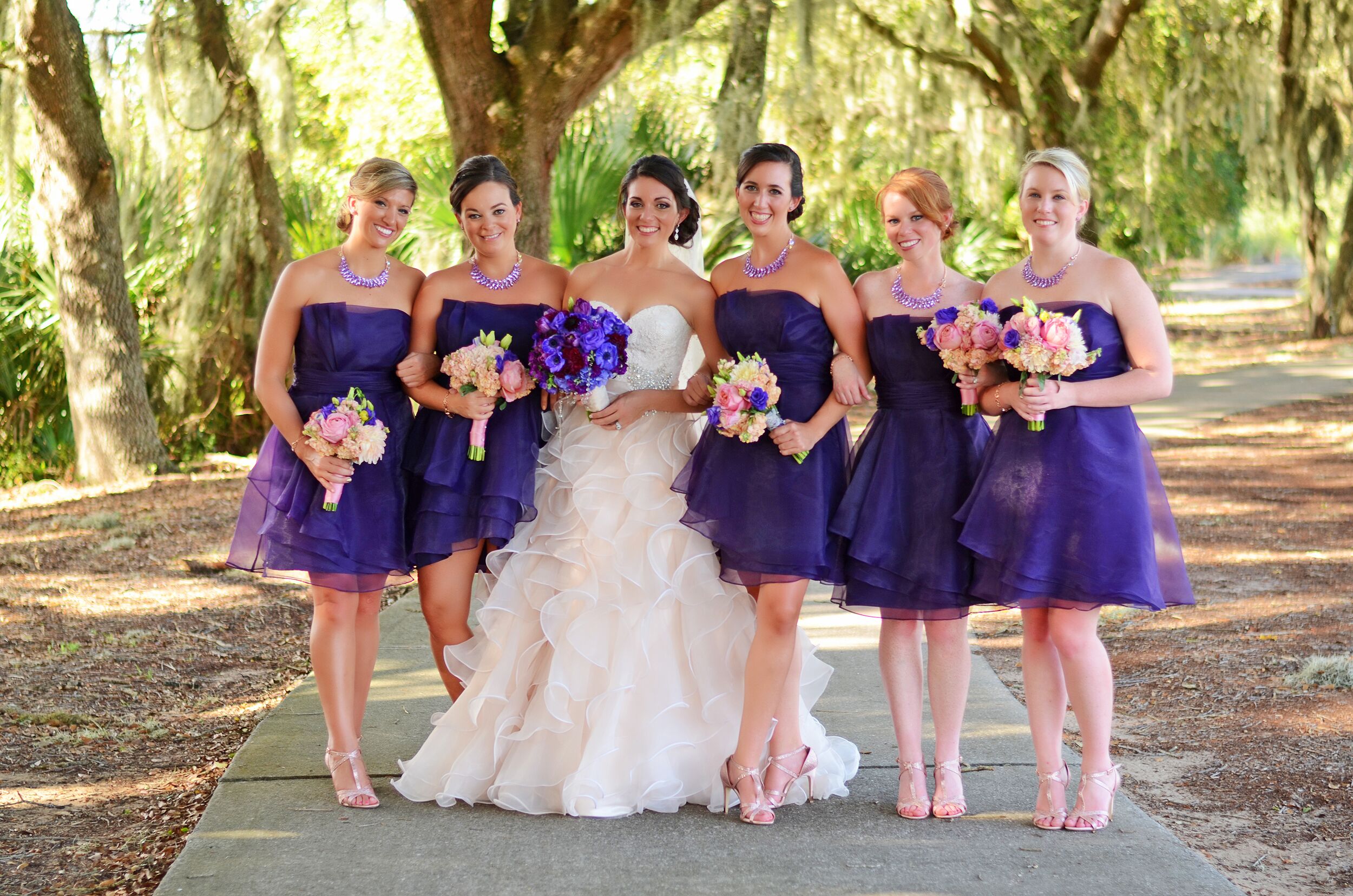 lavender and gold bridesmaid dresses