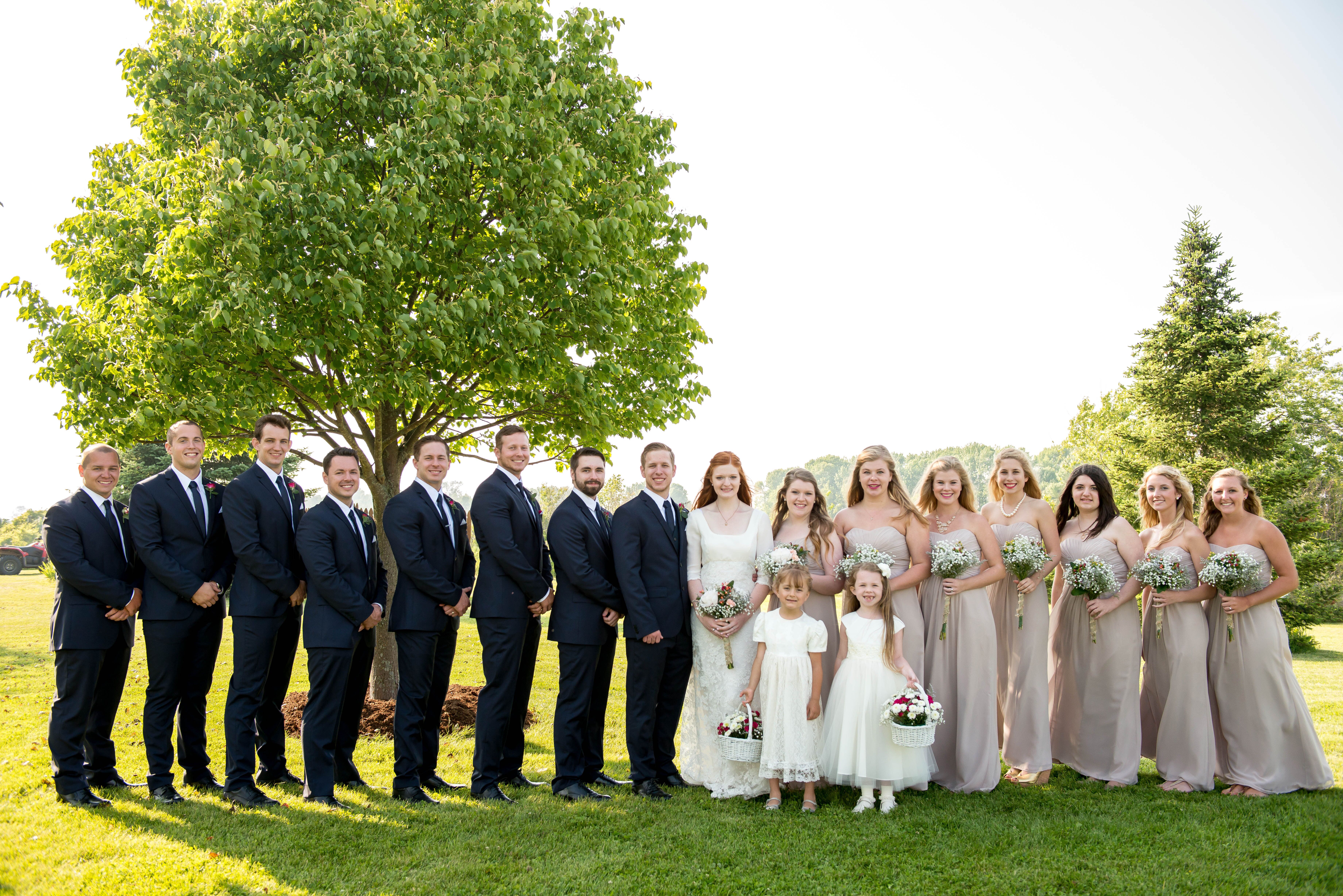 bridesmaid dresses and groomsmen suits