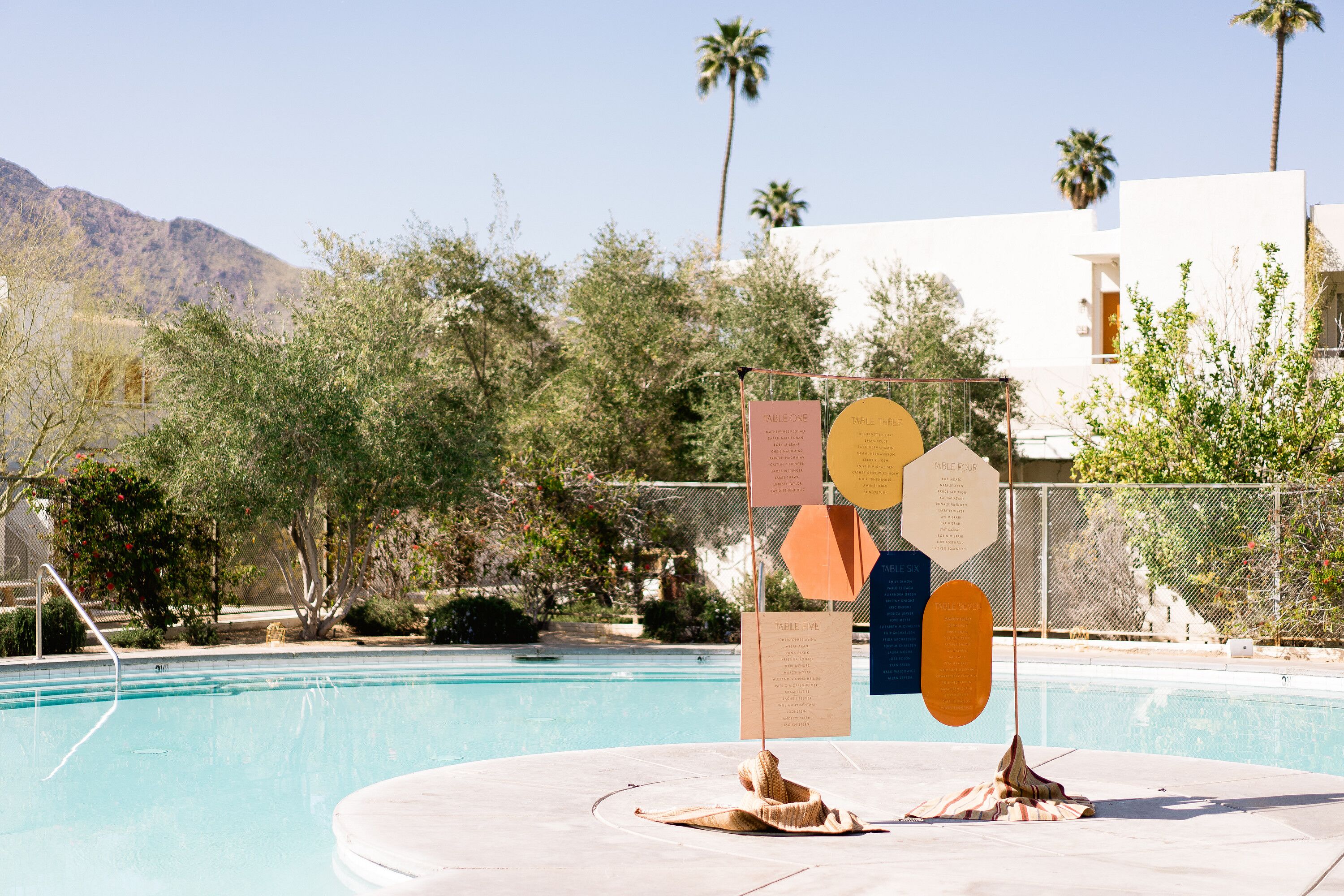 Funky Seating Chart Beside Pool At The Ace Hotel And Swim Club In Palm Springs