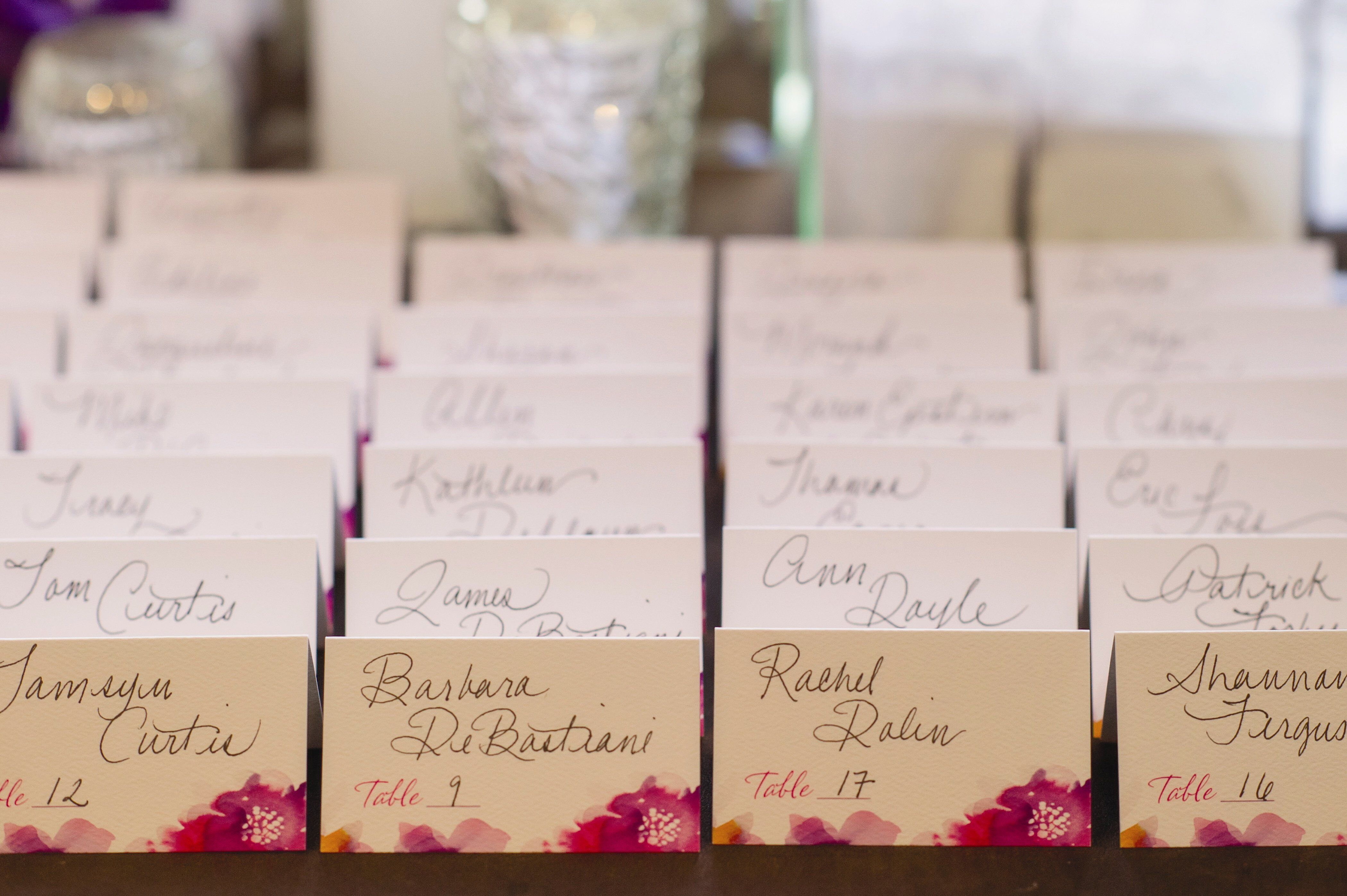 Tented Escort Cards