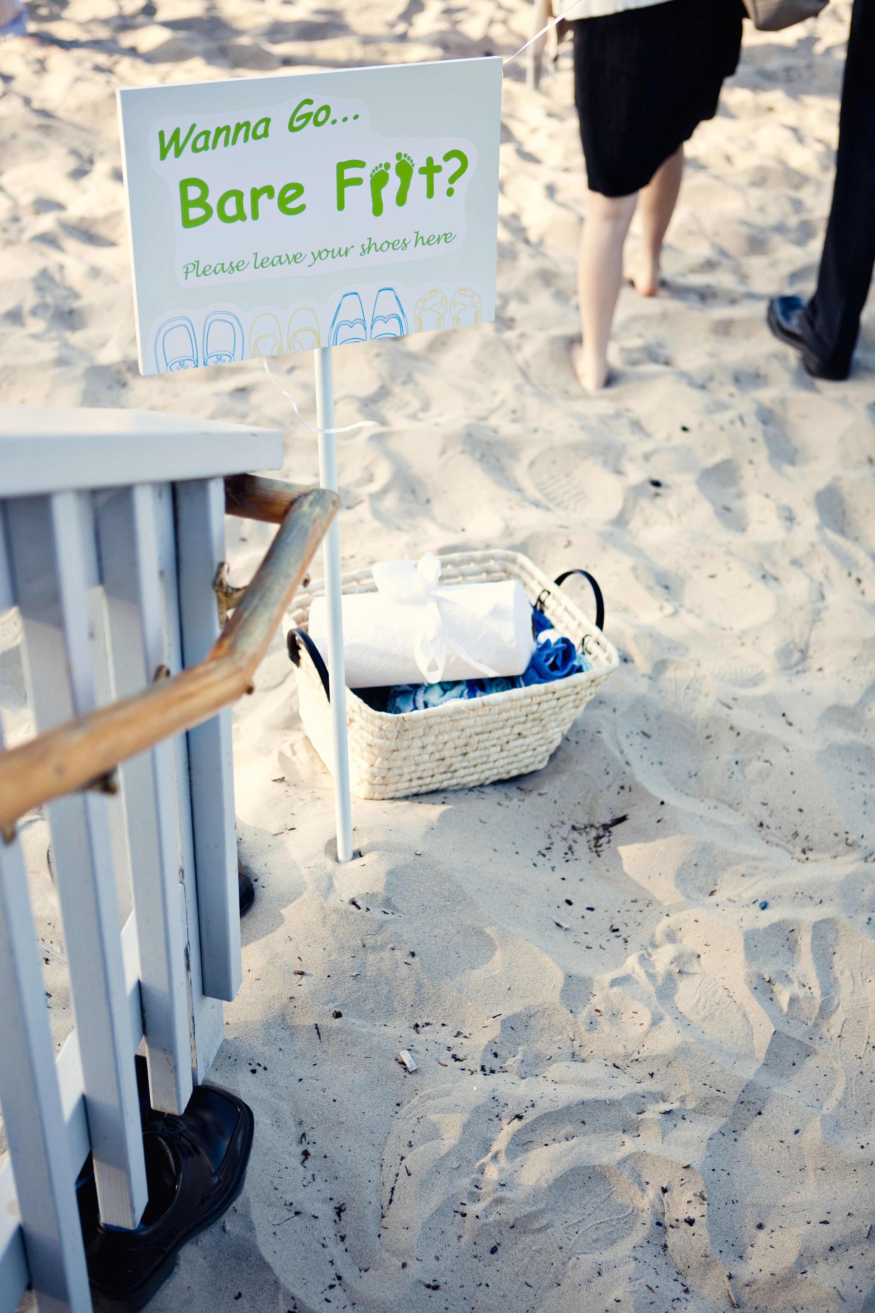 Basket of Flip Flops on Beach