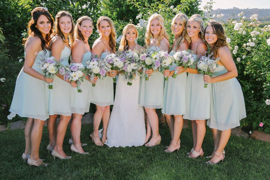 Mint Knee-Length Bridesmaid Dresses