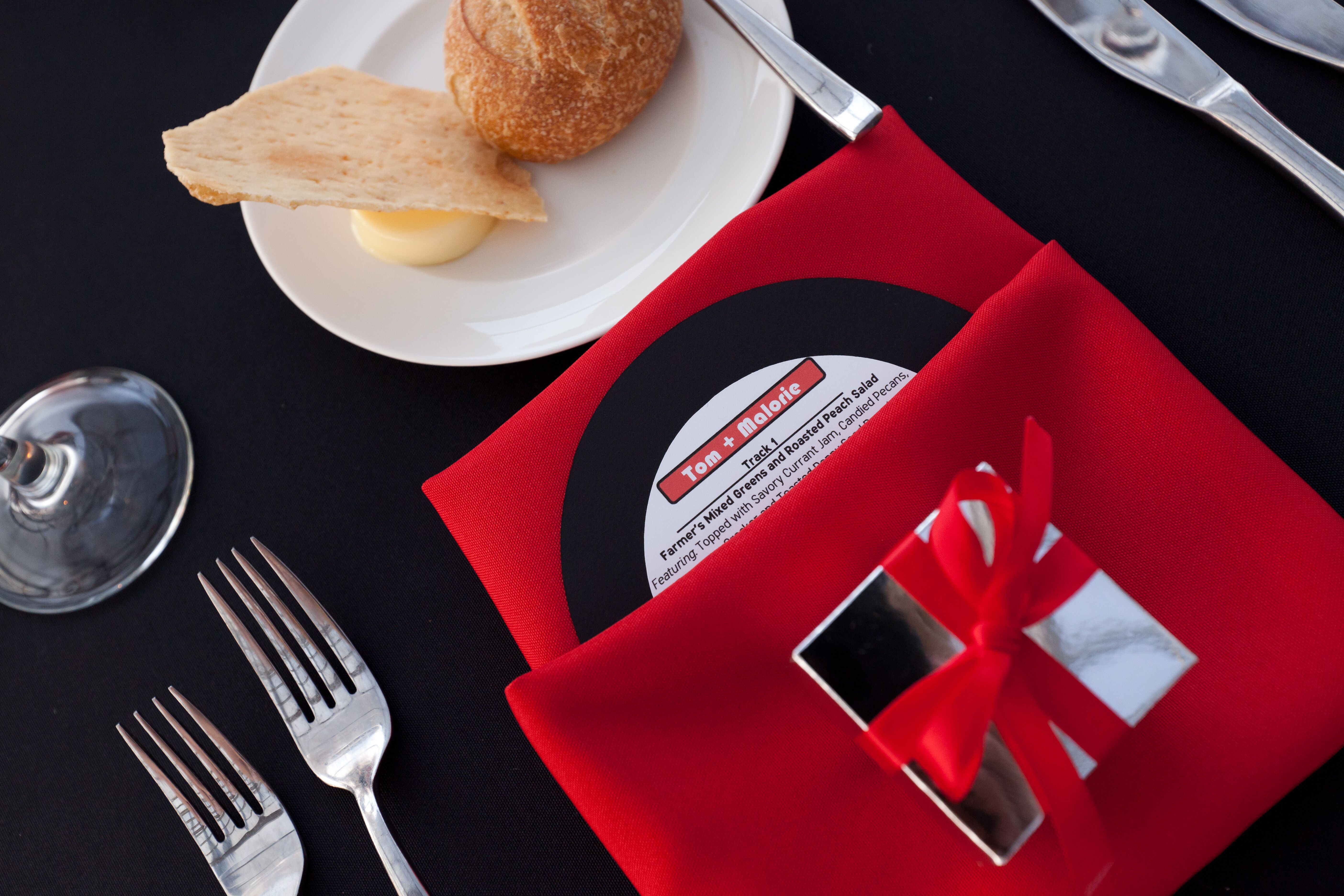 Red, White and Black Place Setting