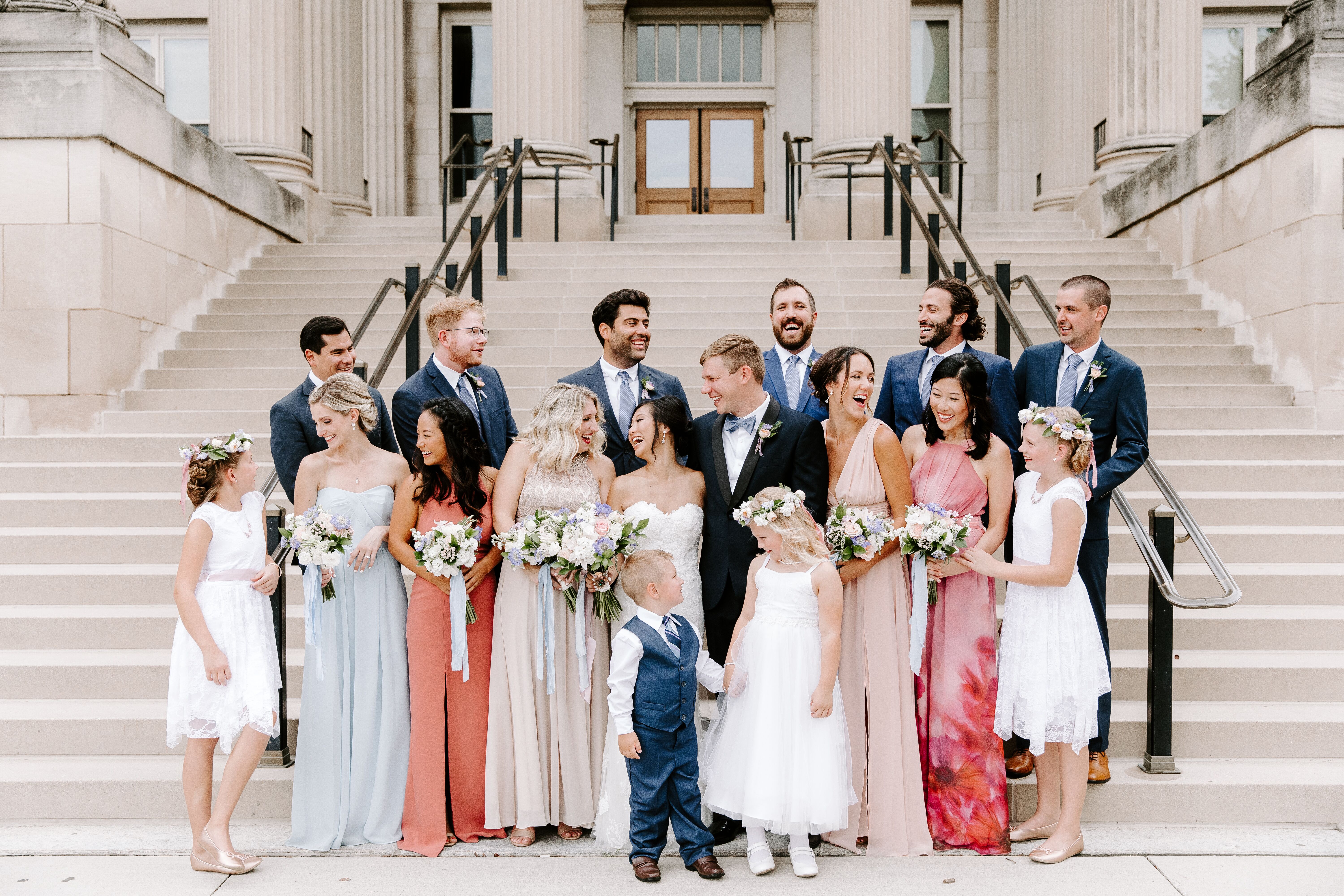 mismatched bridesmaids and groomsmen