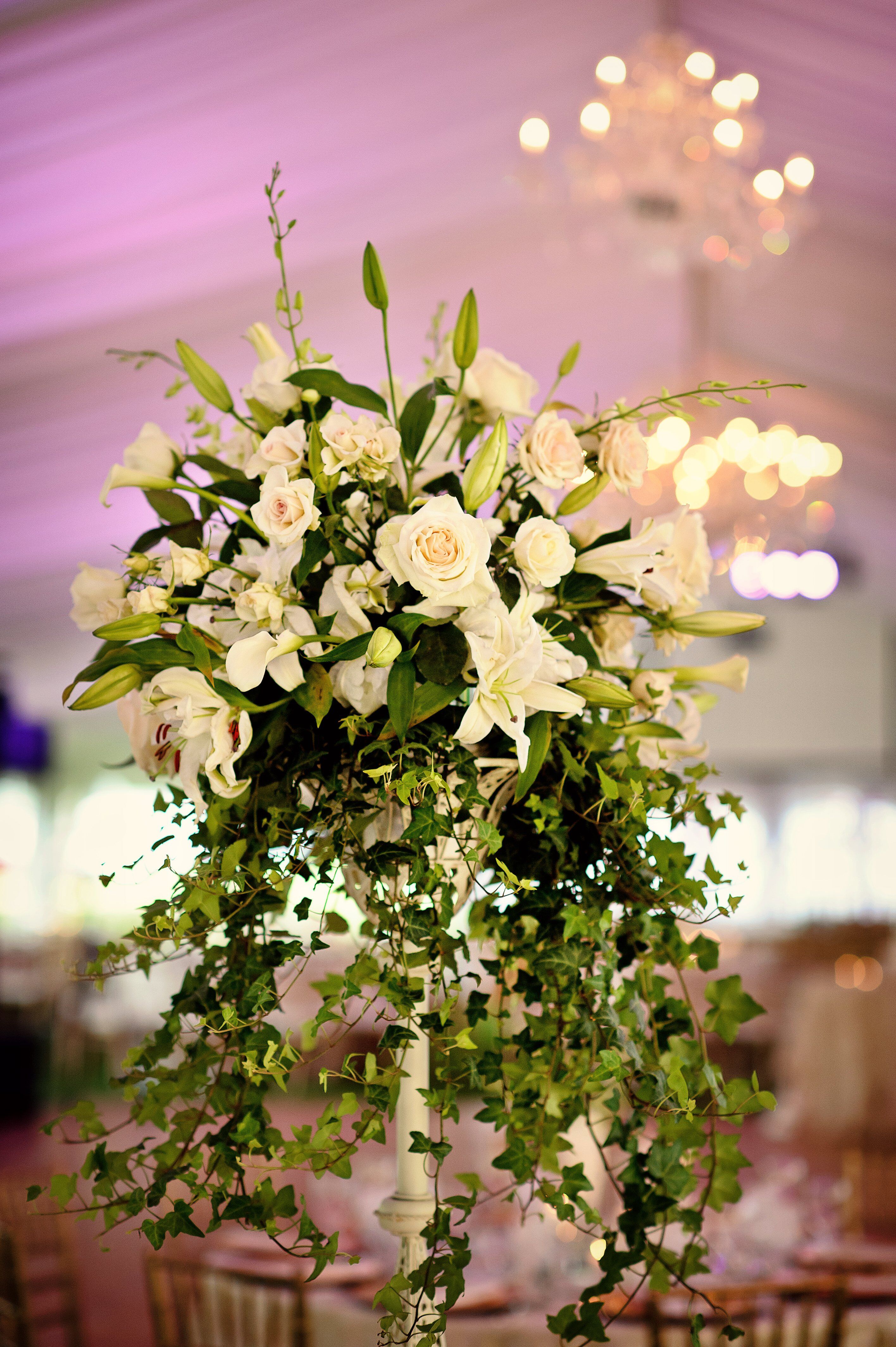 Tall White Centerpieces